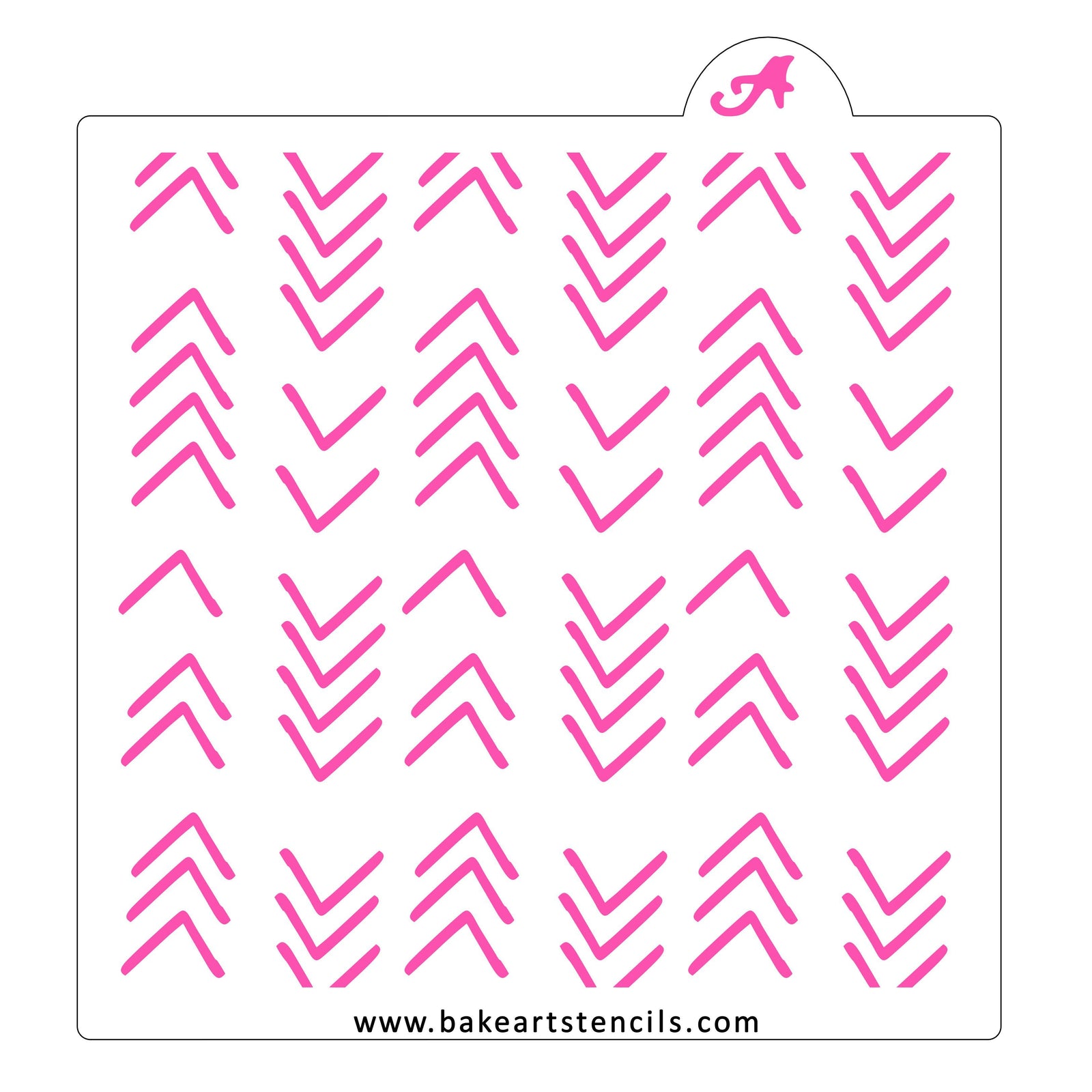 Organic Arrows Pattern bakeartstencil