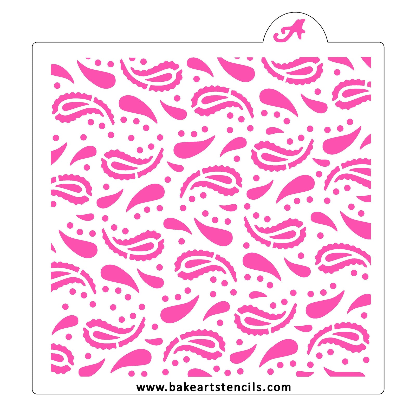 Paisley Pattern Cookie Stencil bakeartstencil