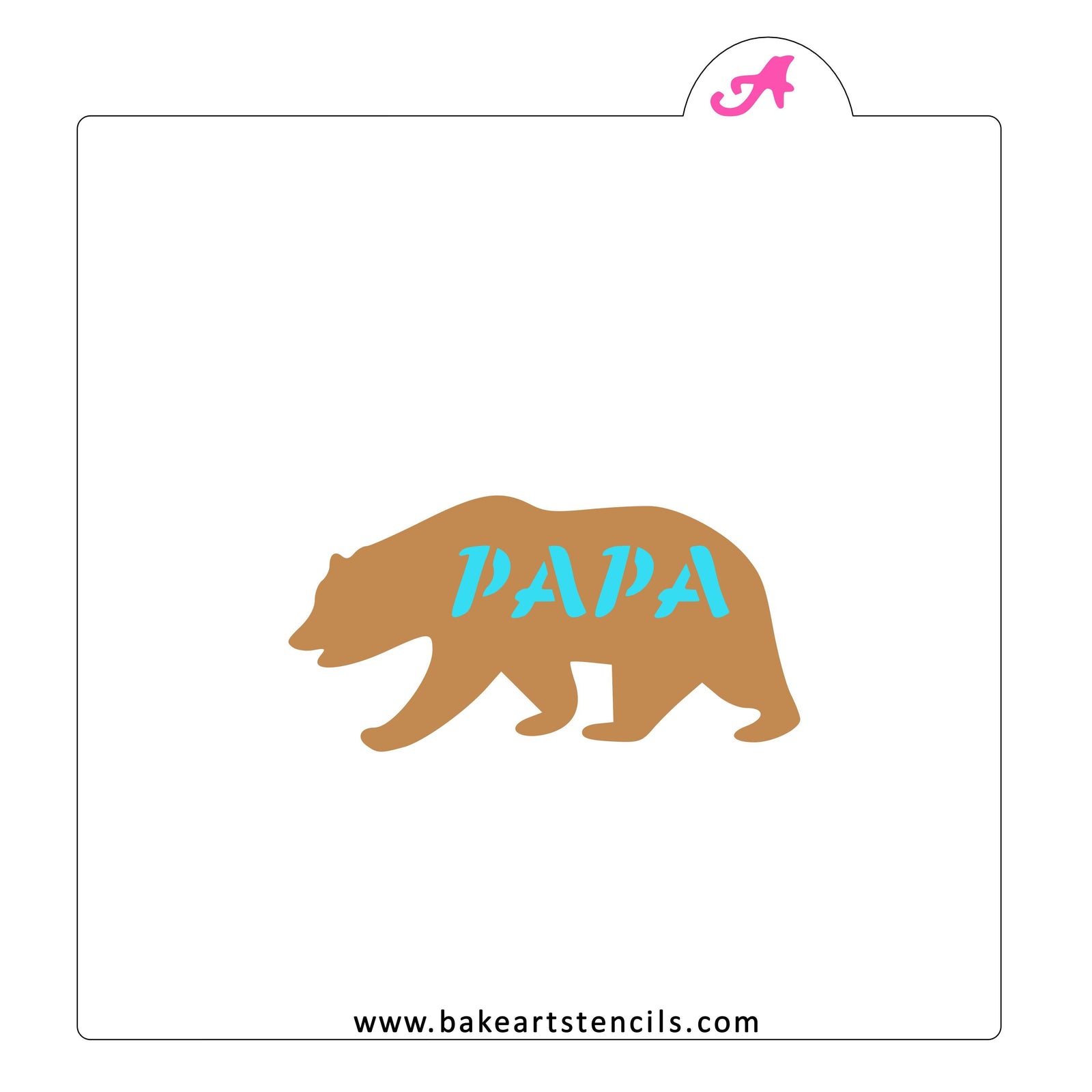 Papa Bear Cookie Stencil bakeartstencil