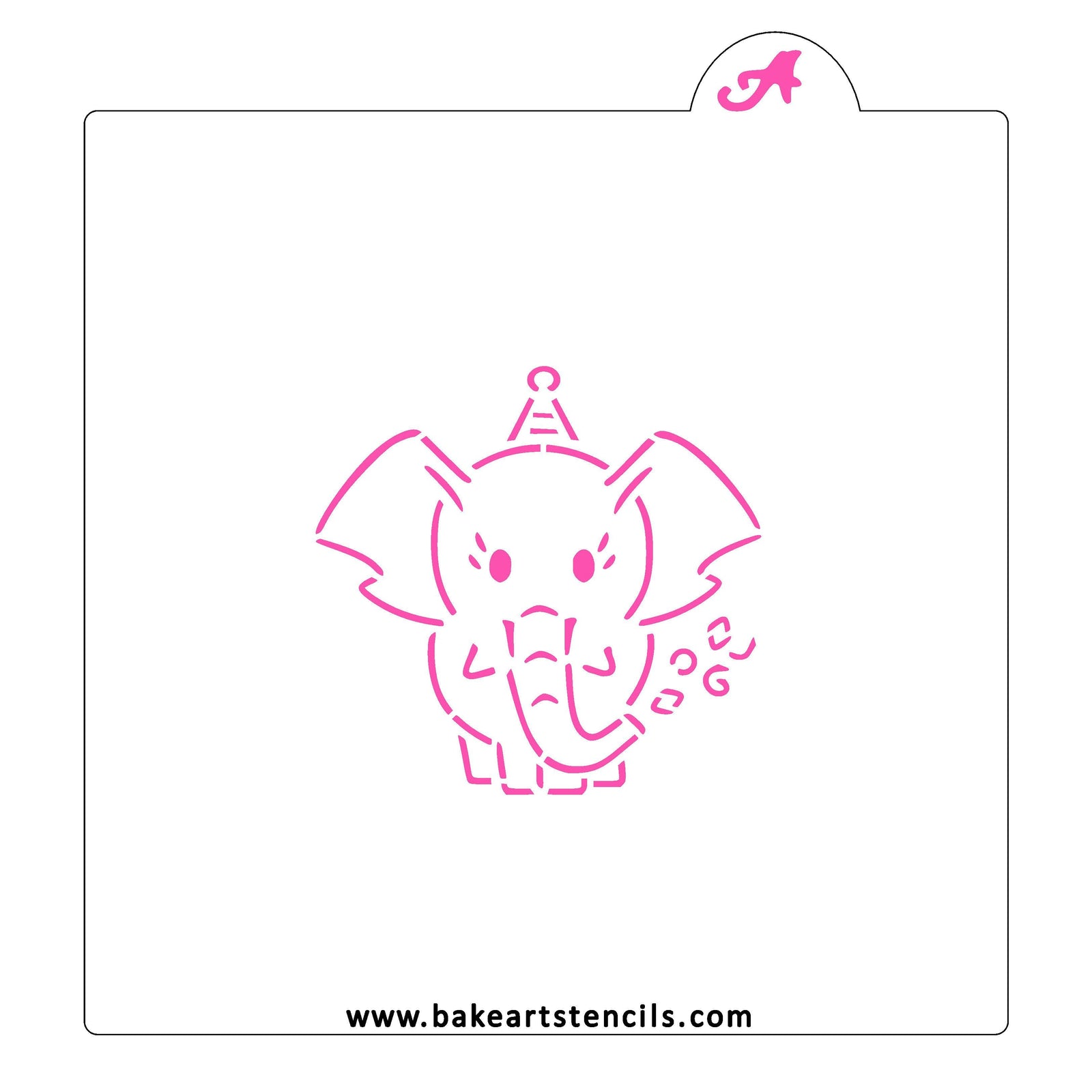 Party Elephant PYO Stencil bakeartstencil