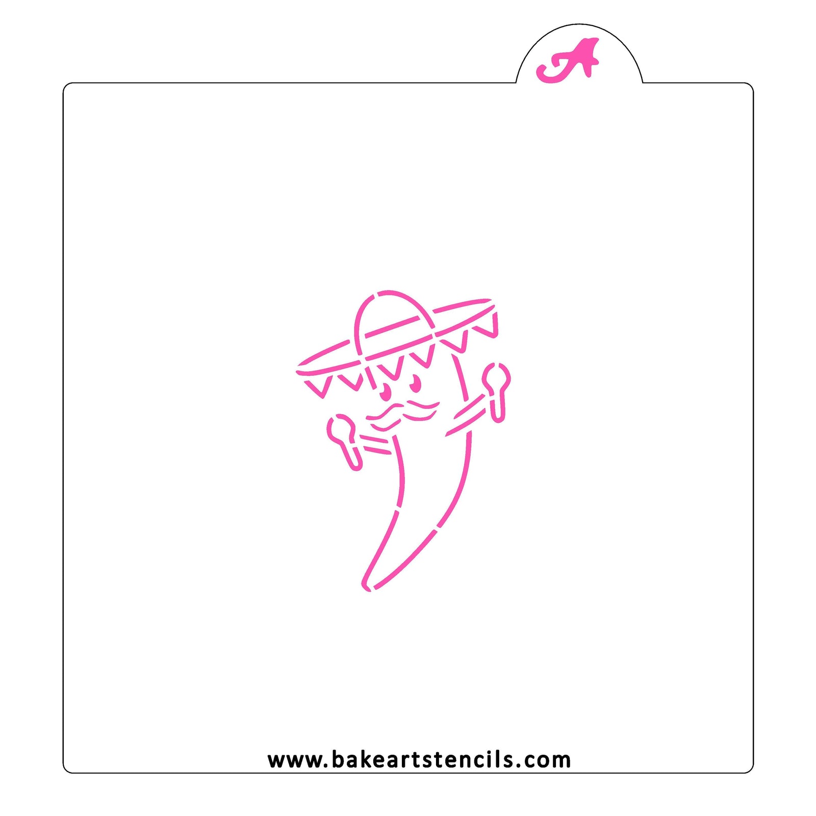 Party Pepper PYO Cookie Stencil bakeartstencil