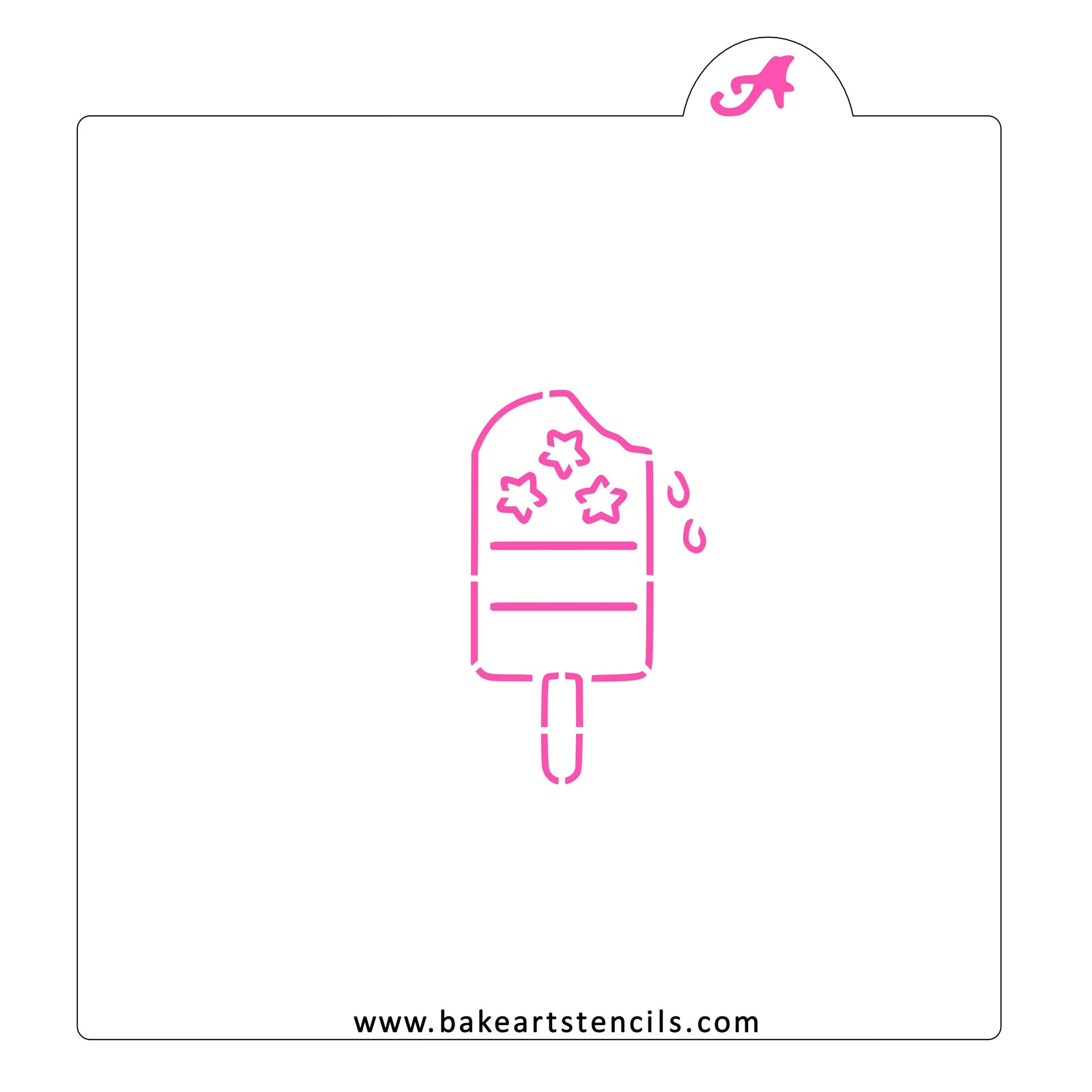 Patriotic Popsicle PYO Stencil bakeartstencil