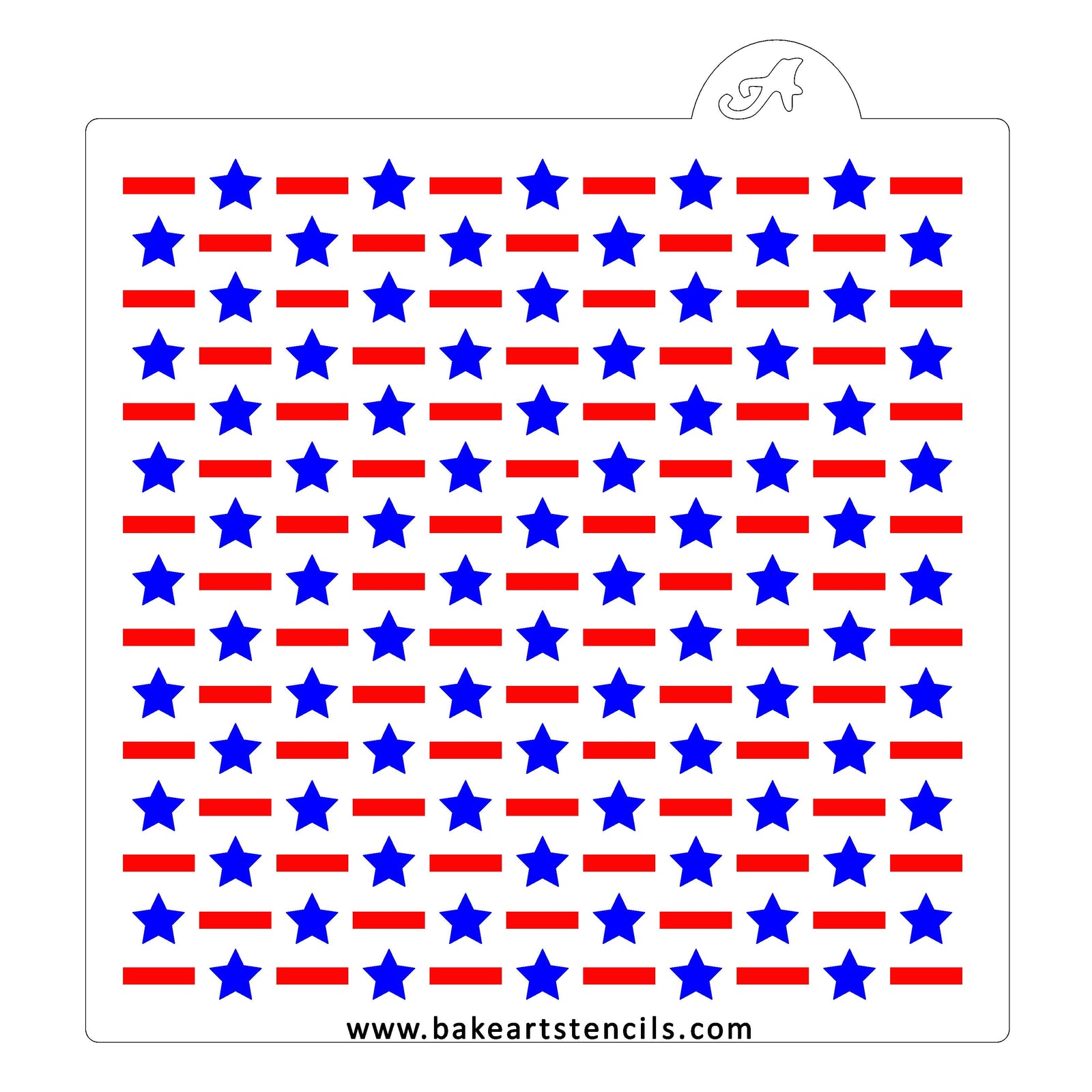 Patriotic Stars Pattern Stencil Set bakeartstencil