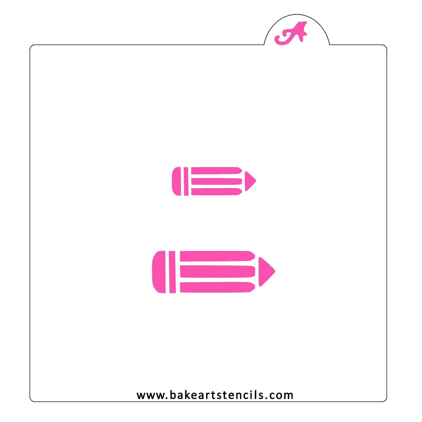 Pencil Cookie Stencil bakeartstencil