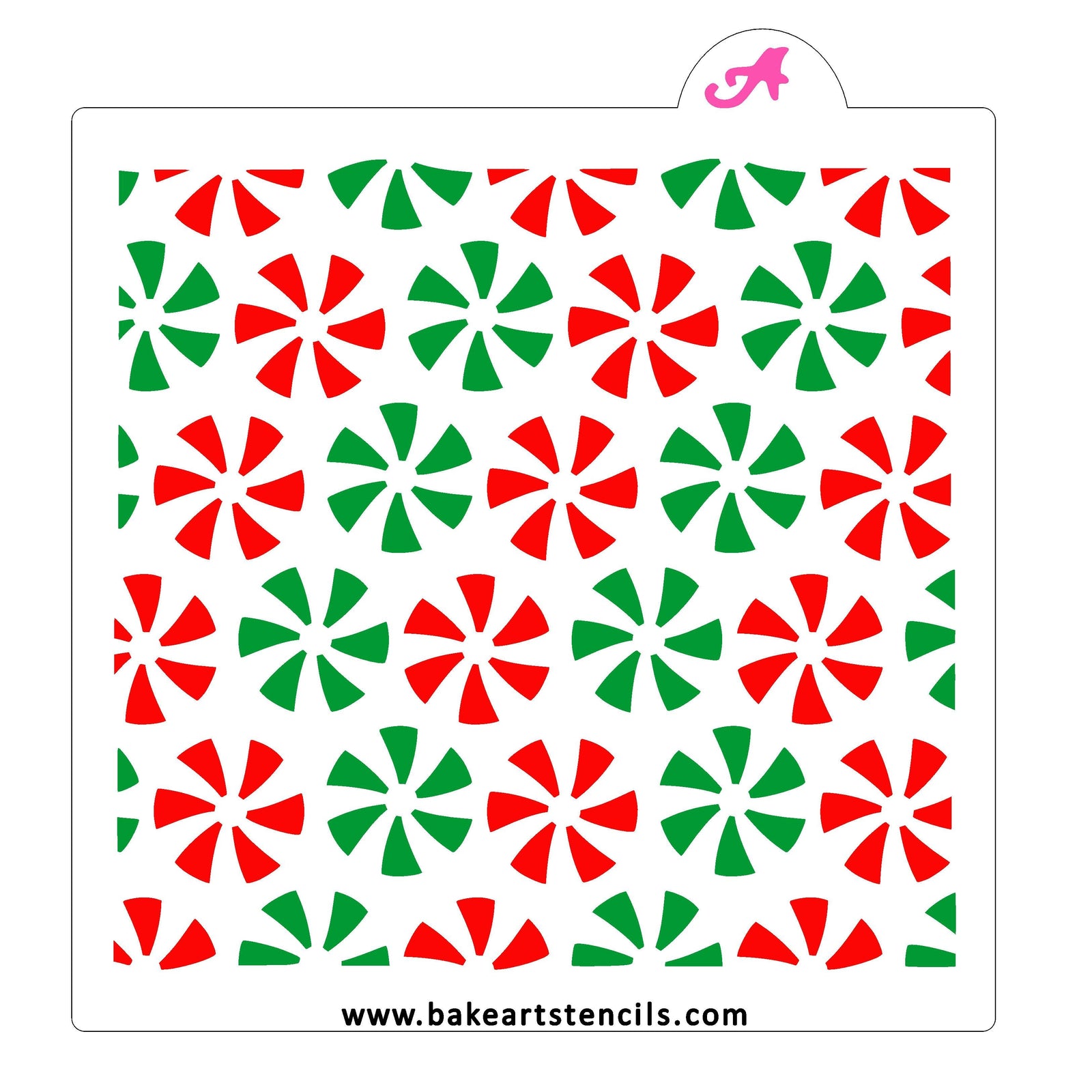 Peppermint Pattern Stencil Set bakeartstencil