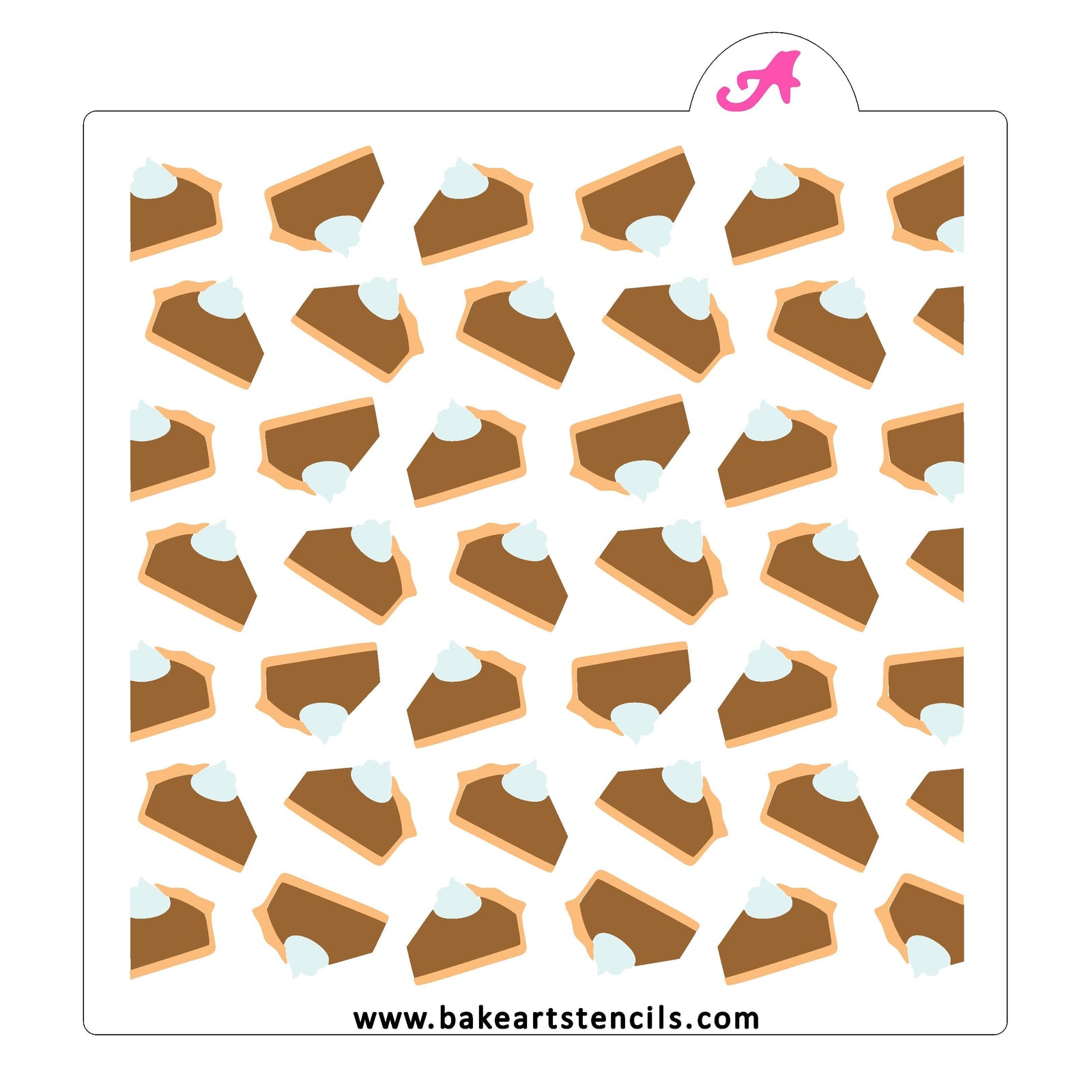 Pie Slices Pattern Stencil Set, a 3-piece Set, to decorate sweet Thanksgiving Cookies and more. 