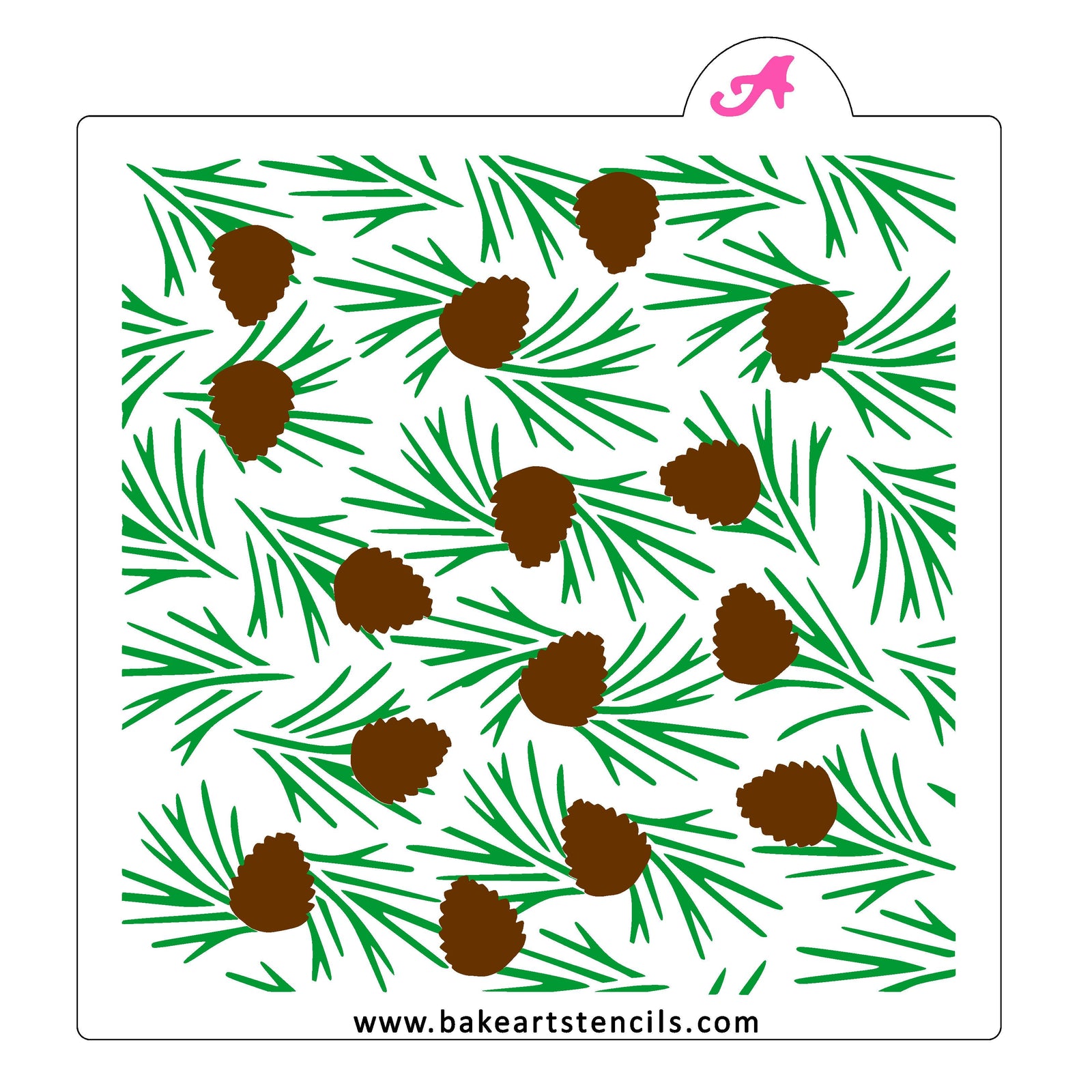 Pine Cones & Needles Stencil Set bakeartstencil