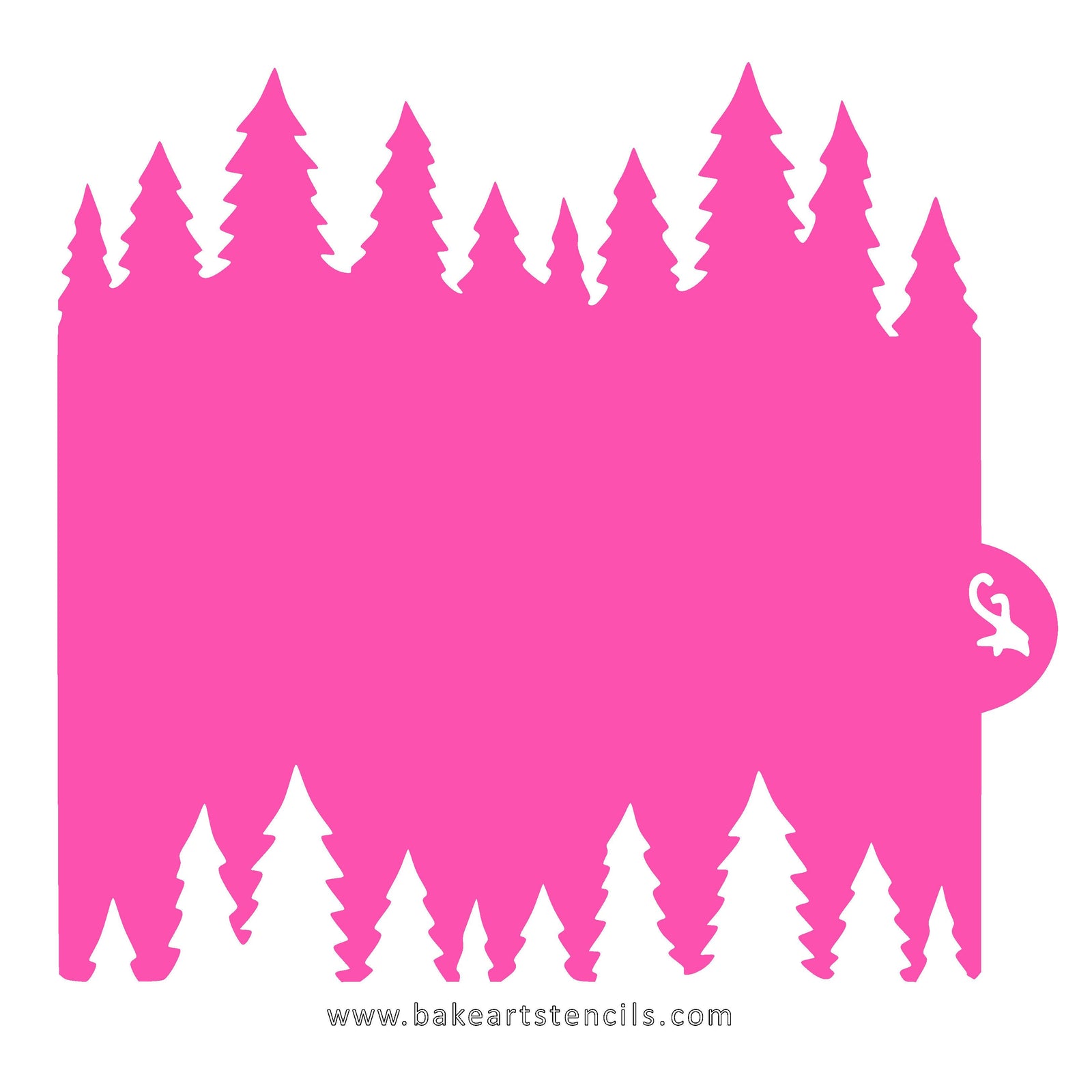 Pine Trees Cookie Stencil Edger bakeartstencil