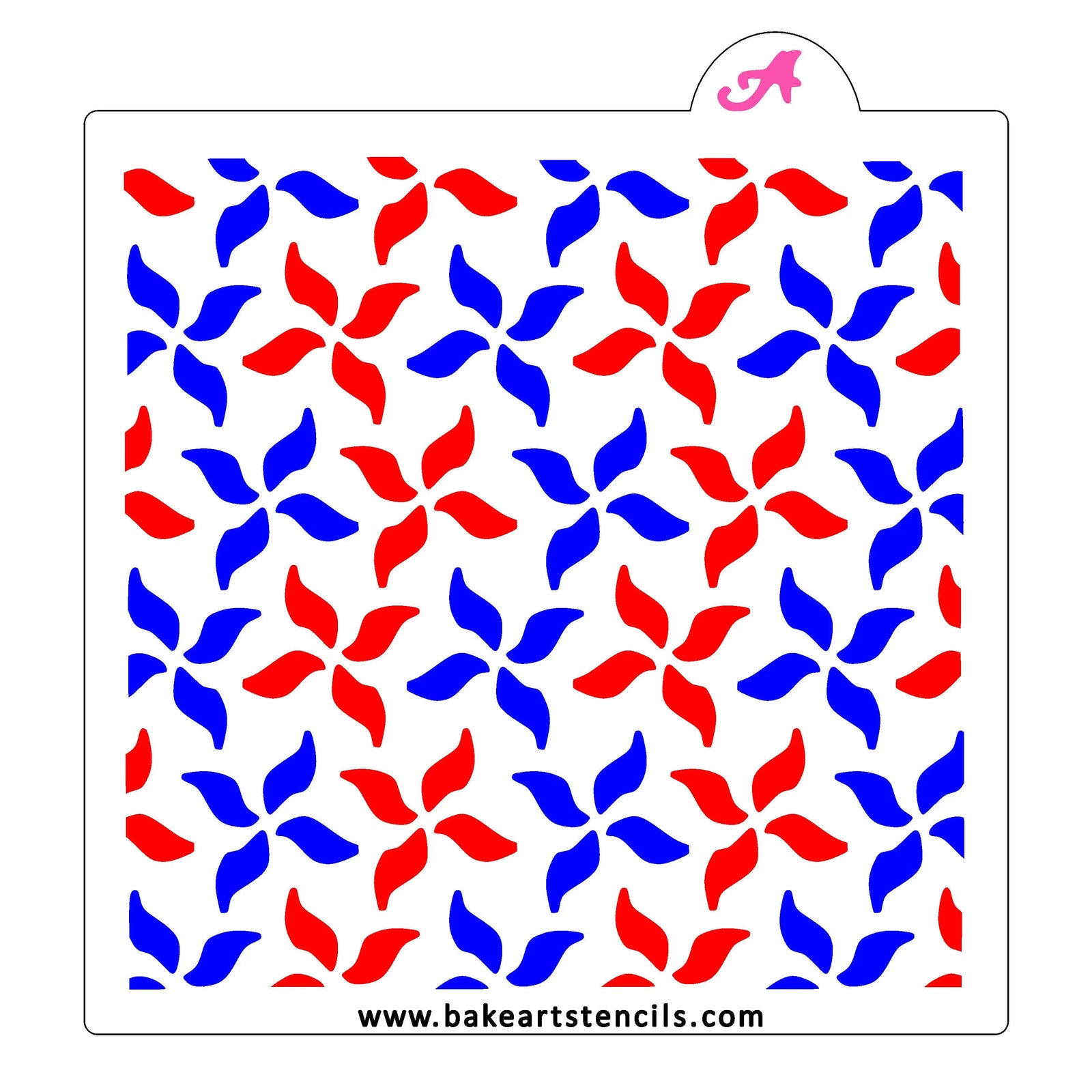 Pinwheel Pattern Stencil bakeartstencil