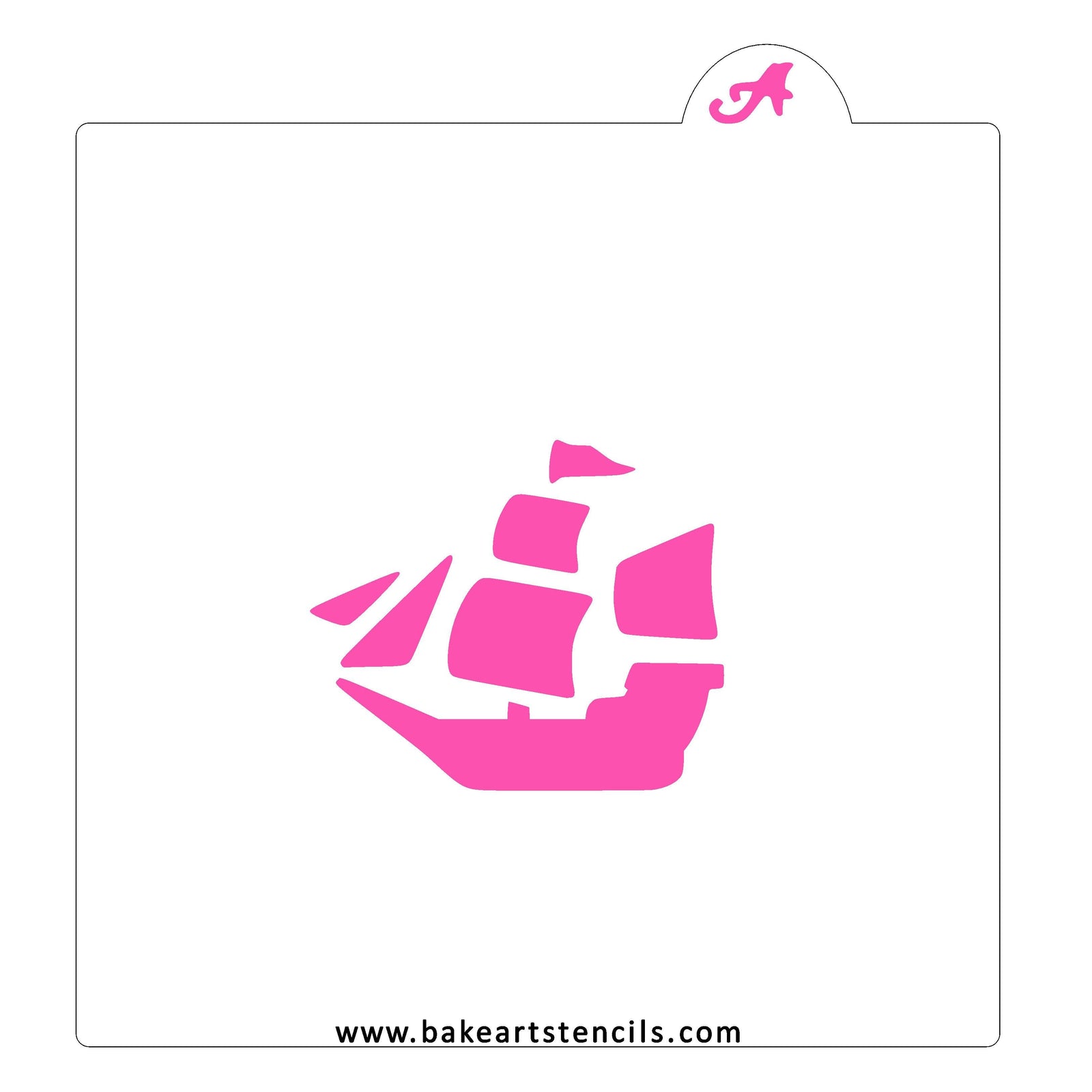 Pirate Ship Cookie Stencil bakeartstencil