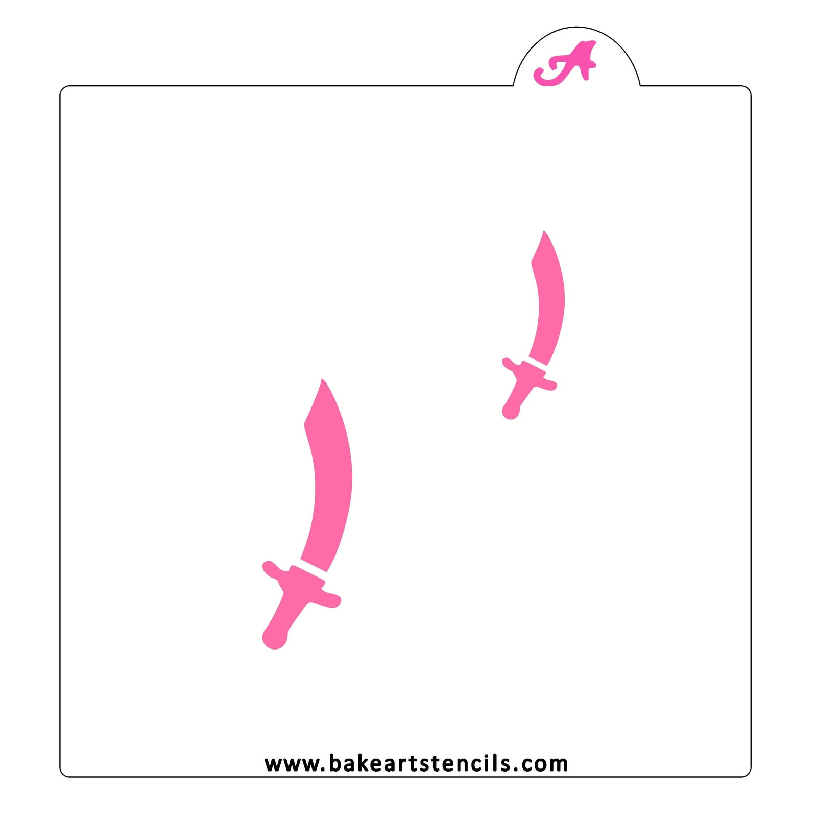 Pirate Sword Cookie Stencil bakeartstencil