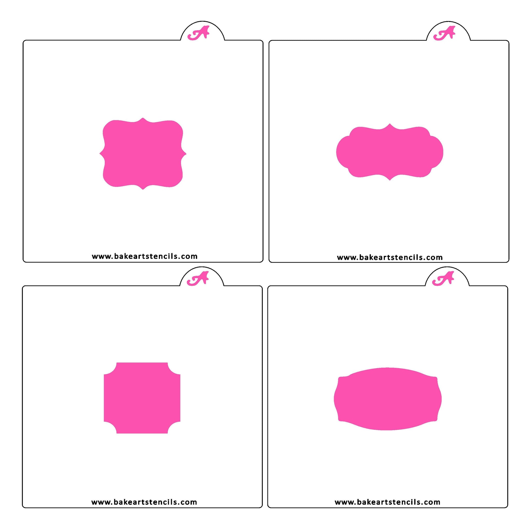 Plaque Shape Creators Stencil Set Bakeartstencils