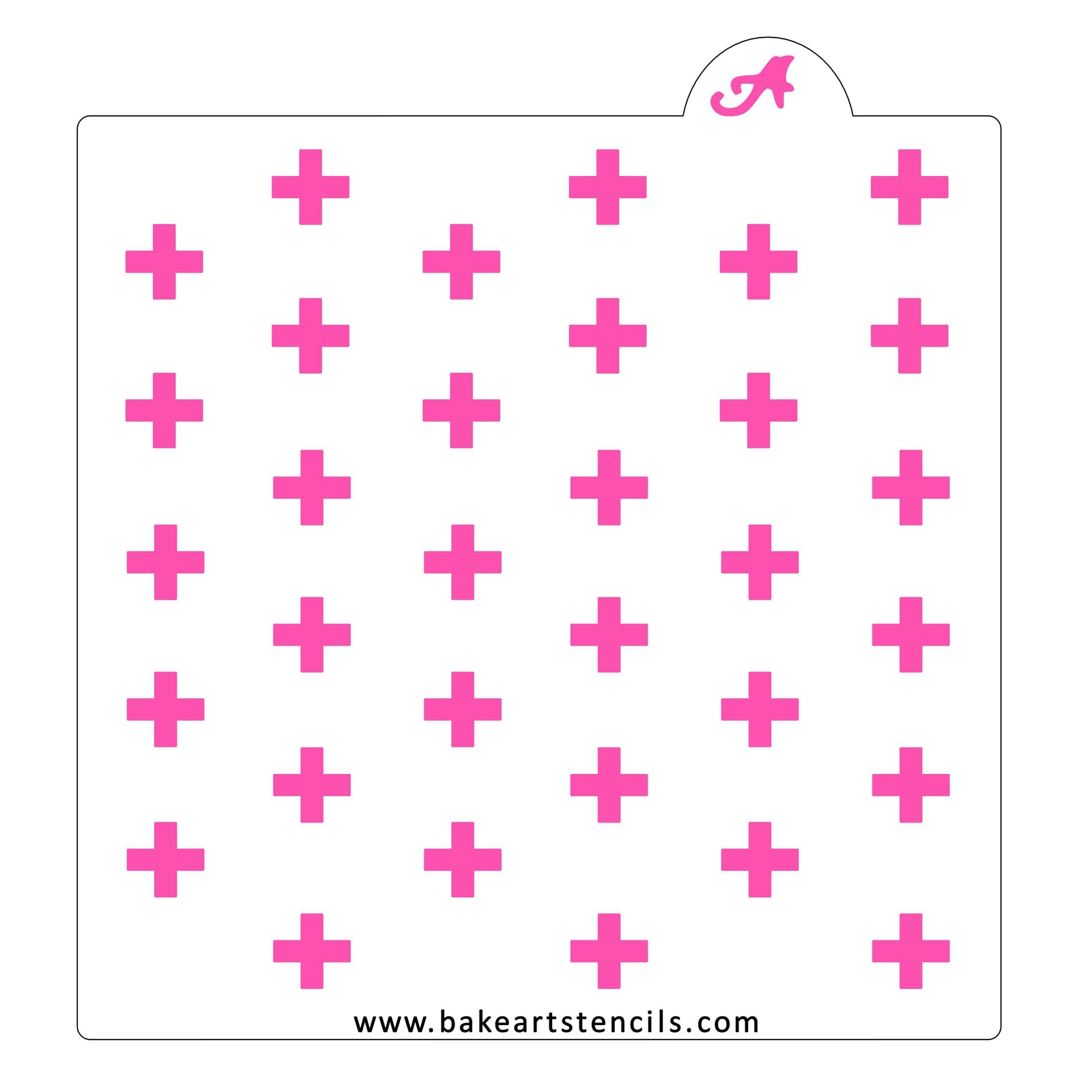 Plus Sign Pattern Stencil bakeartstencil