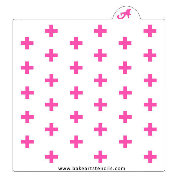 Plus Sign Pattern Stencil - bakeartstencils