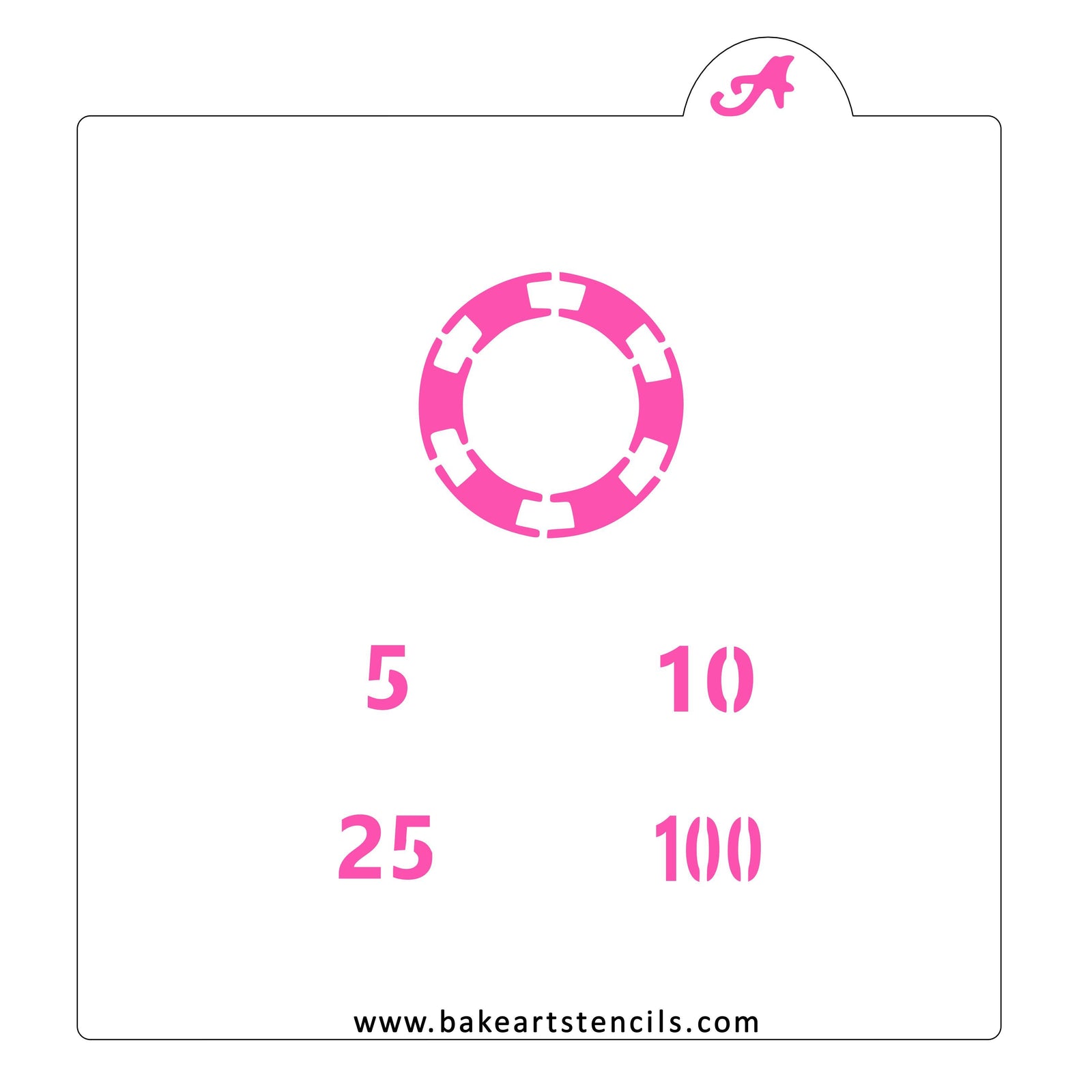 Poker Chip Oreo Stencil Set bakeartstencil