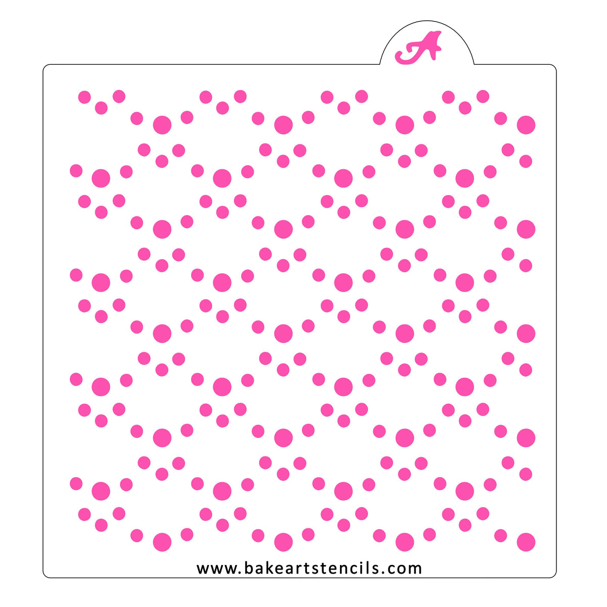 Polka Dot Chains Pattern Cookie Stencil - bakeartstencils