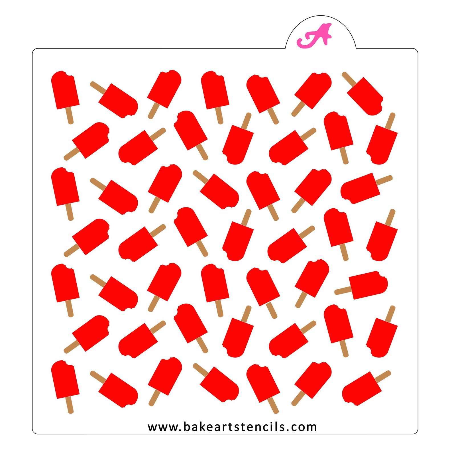 Popsicle Pattern Cookie Stencil Set bakeartstencil