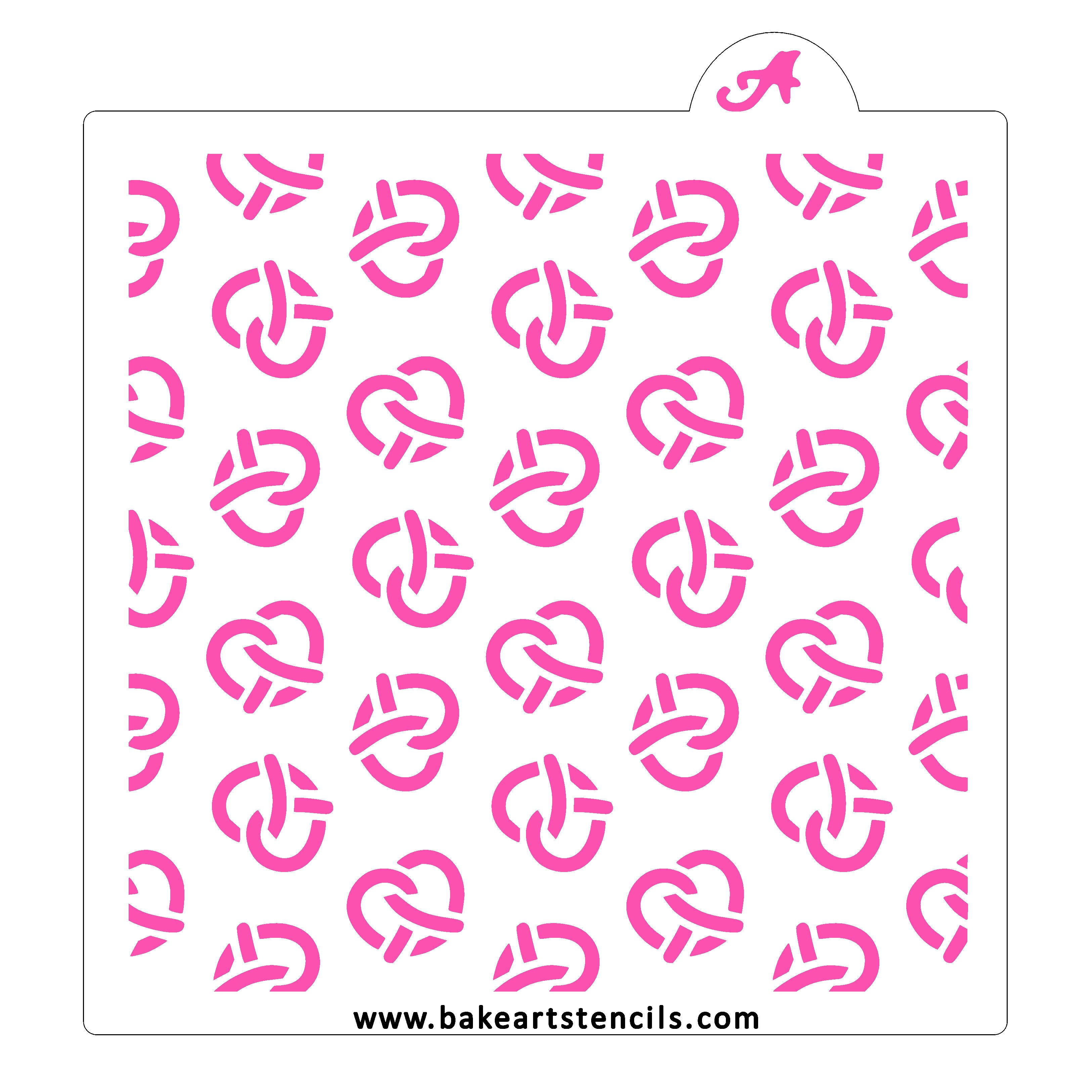 Pretzels Pattern Cookie Stencil - bakeartstencils