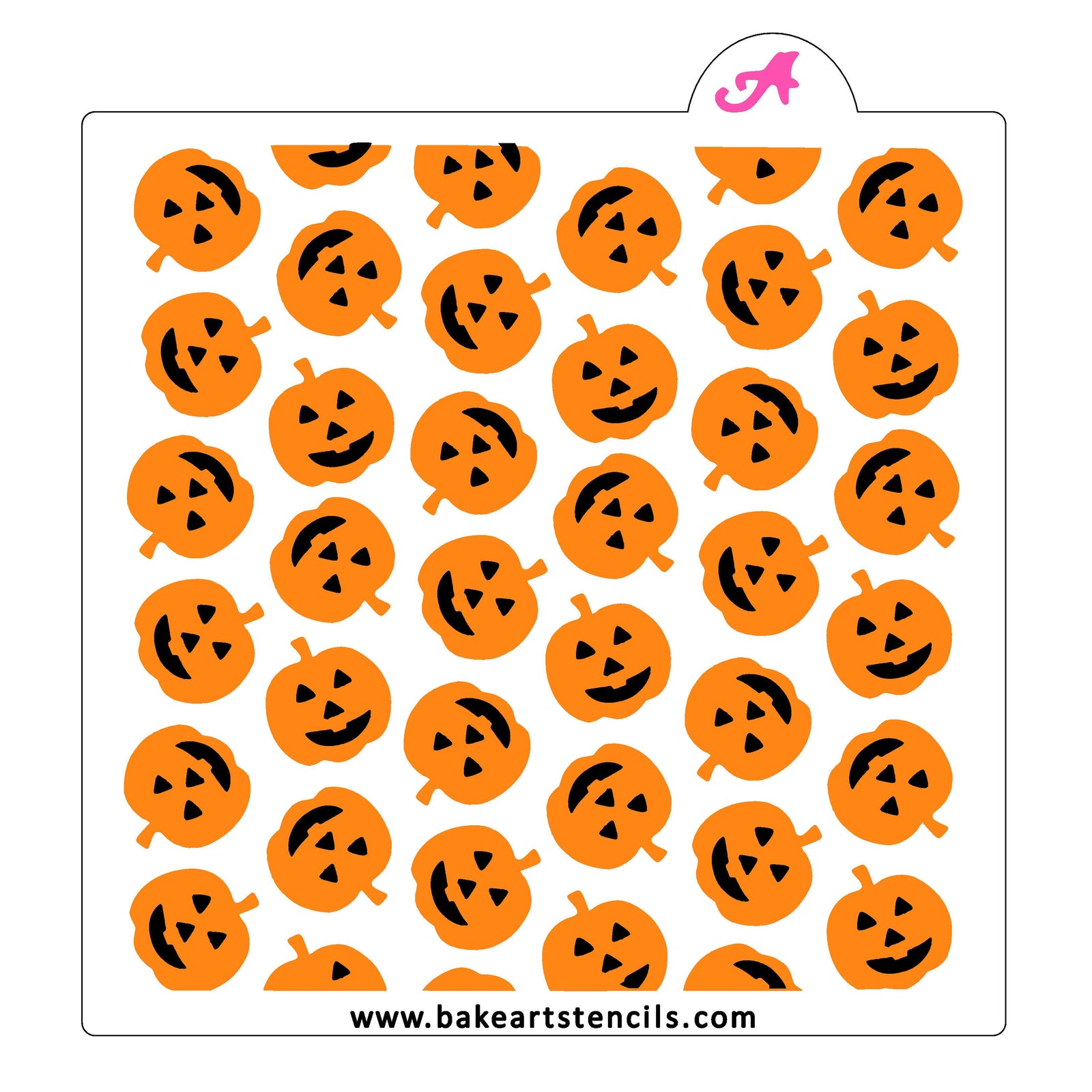Pumpkin Faces Pattern Stencil Set bakeartstencil