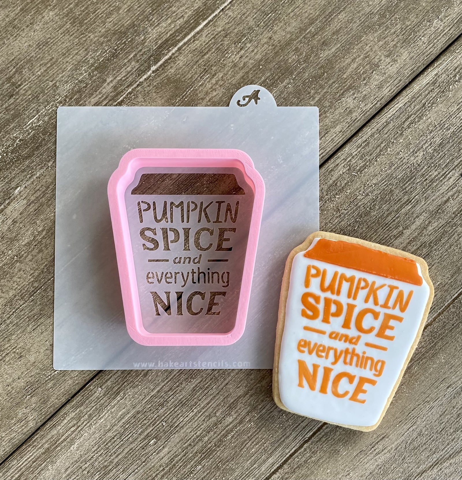 Pumpkin Love Coffee Cookie Stencils with Cutter bakeartstencil