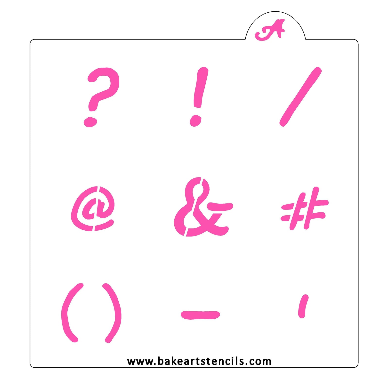 Punctuation Cookie Stencil bakeartstencil