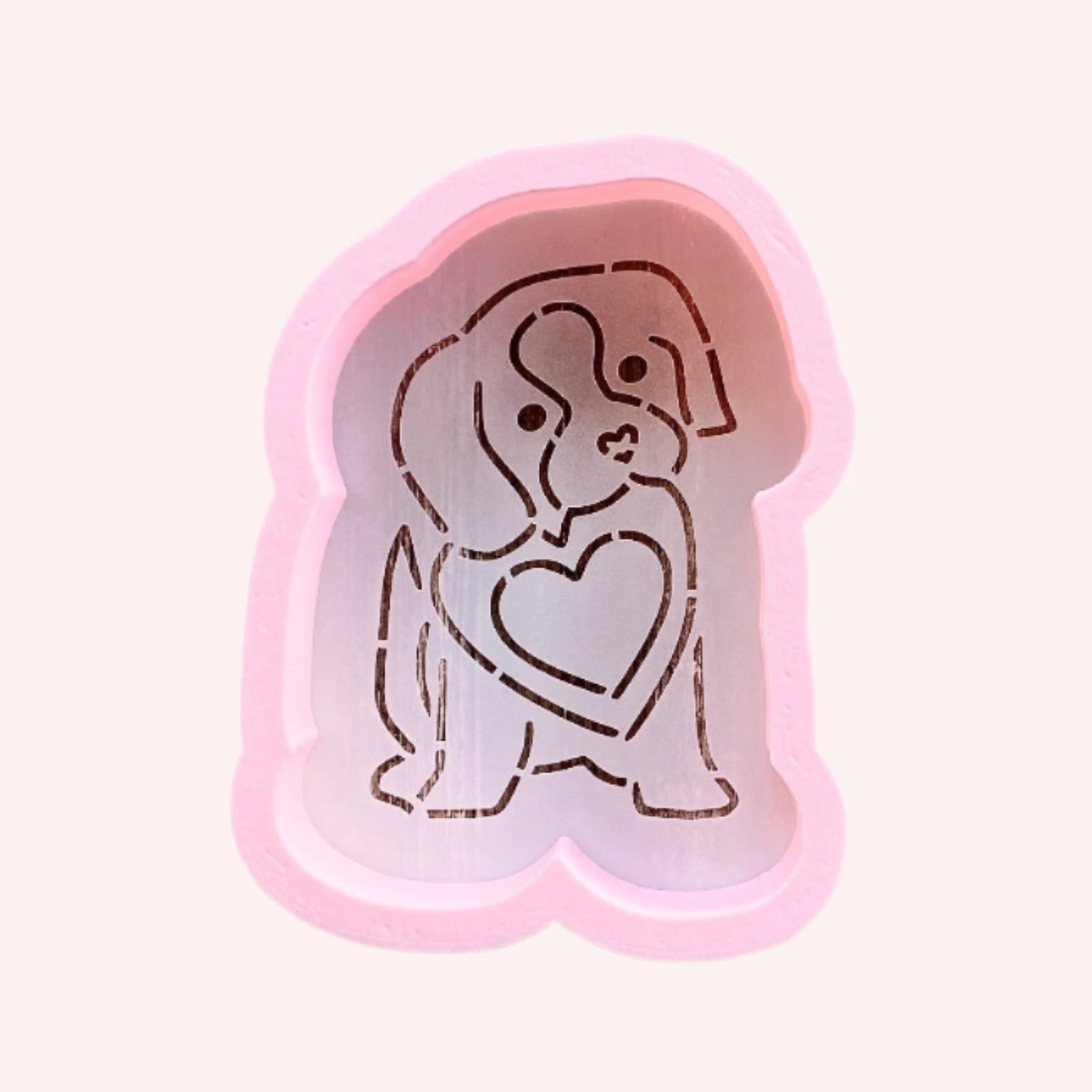 Puppy Valentine Cookie Stencil with Cutter bakeartstencils