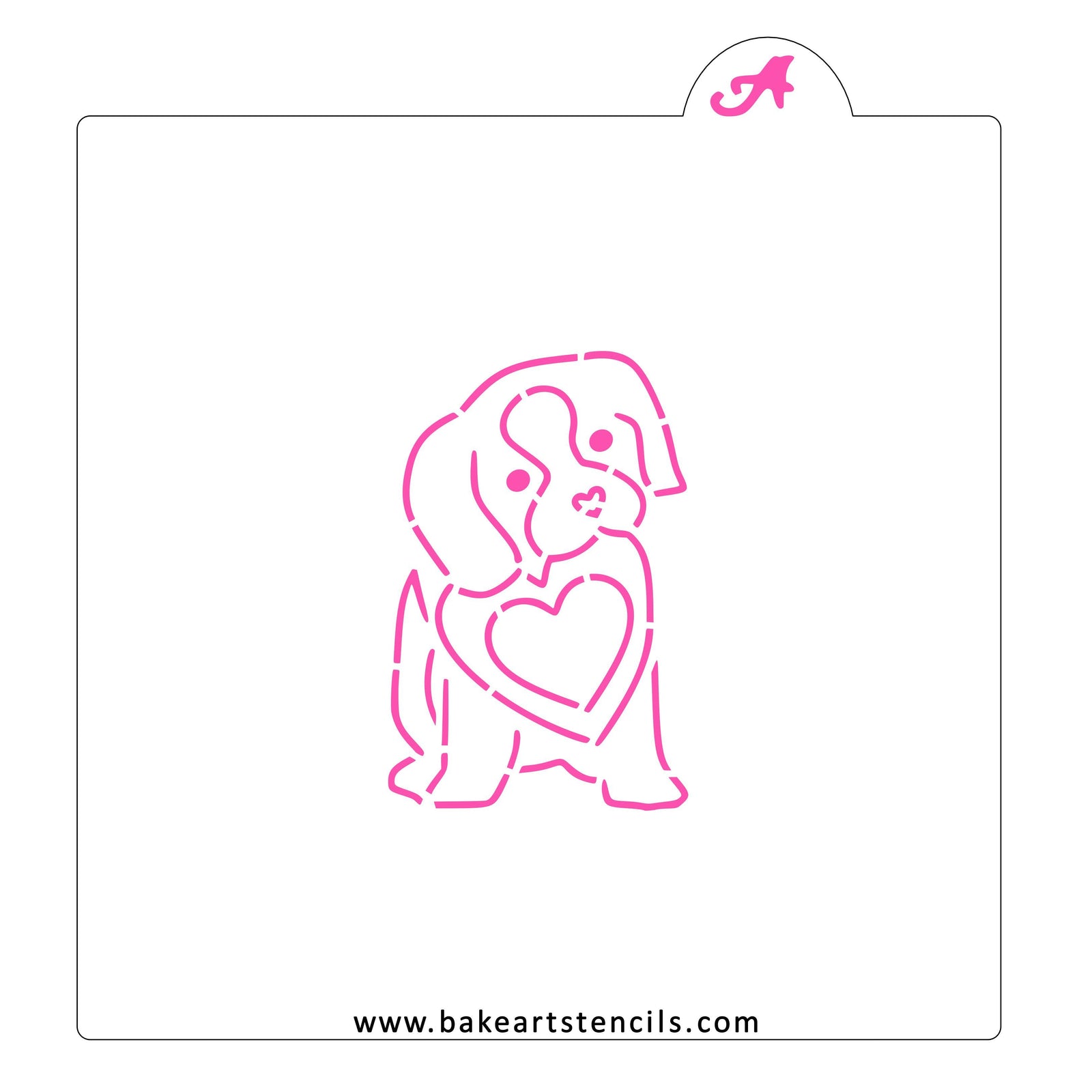Puppy Valentine PYO Stencil bakeartstencil