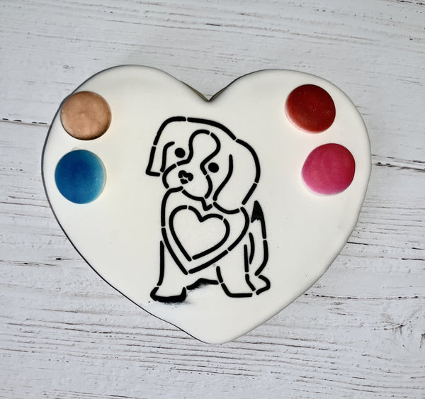 Valentine's day PYO cookie stencil rainbow hearts DC0051 paint your own