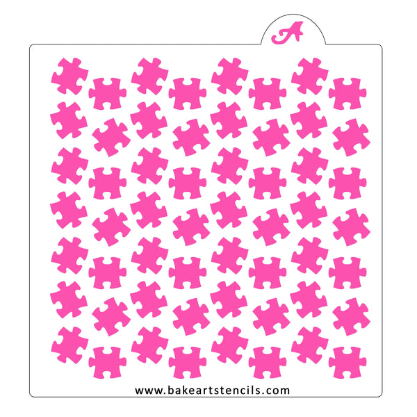 Puzzle Pieces Pattern Cookie Stencil - bakeartstencils