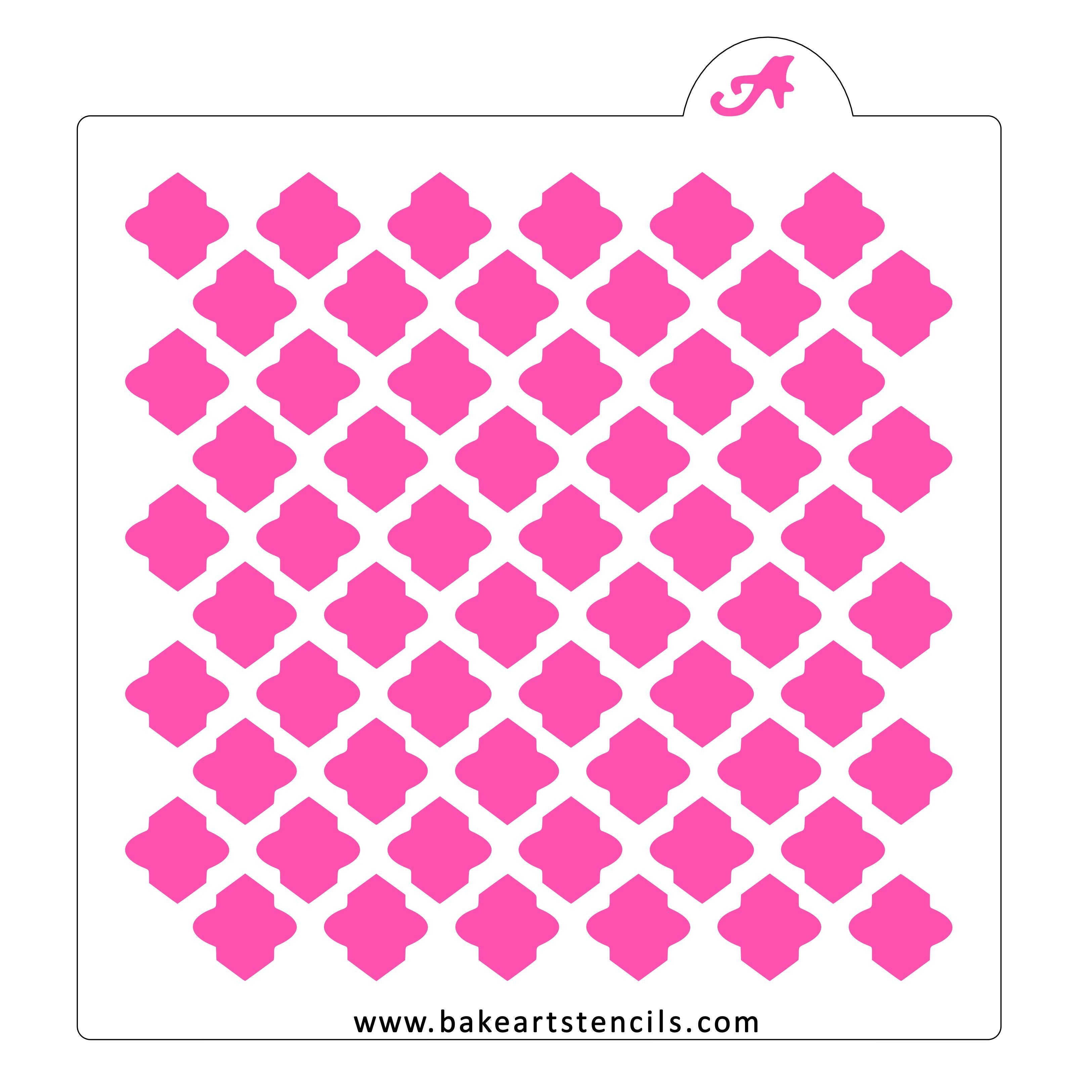 Quatrefoil Reverse Pattern Stencil Moroccan Cookie Stencil Bakeartstencils 3010