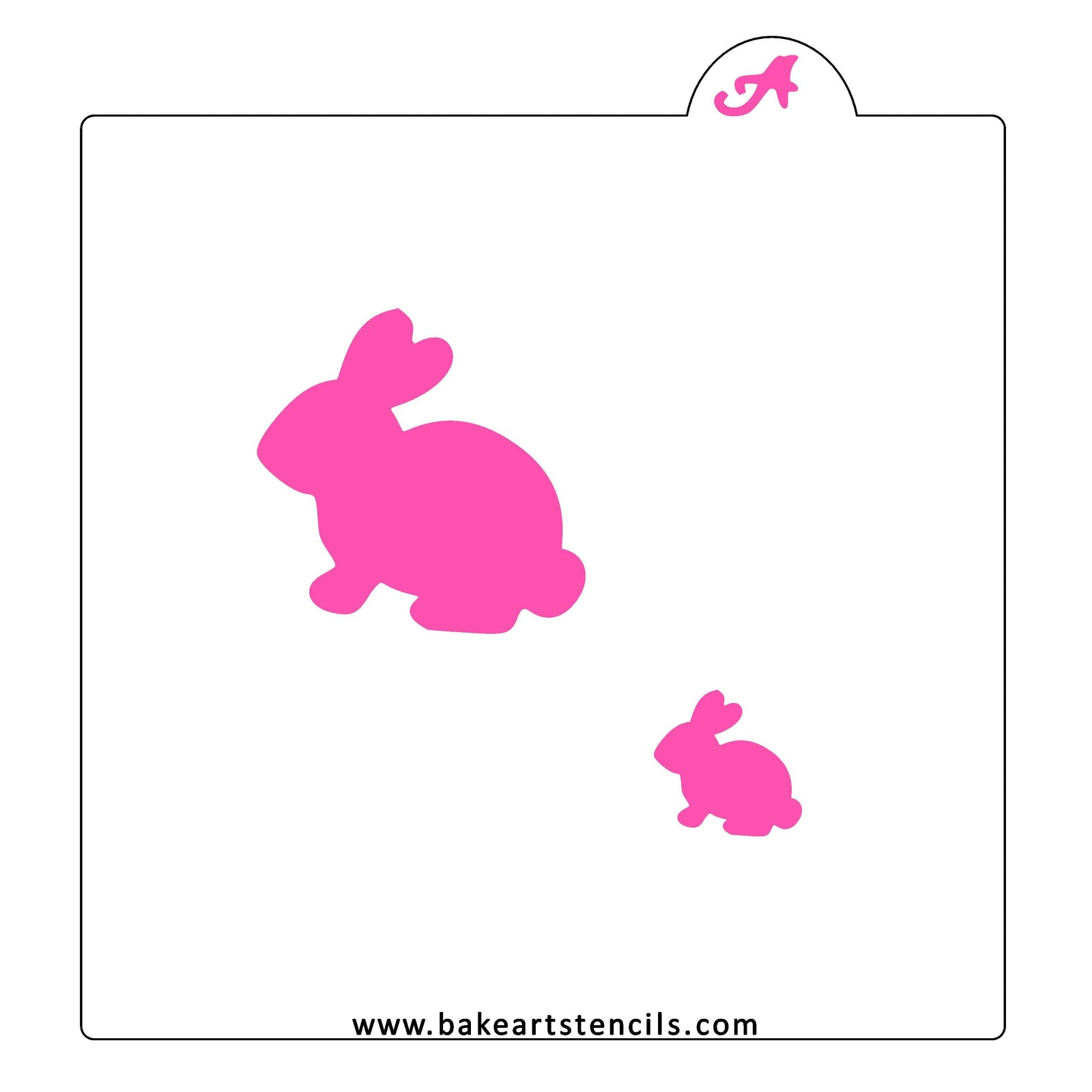 Rabbit and Bunny Cookie Stencil bakeartstencil