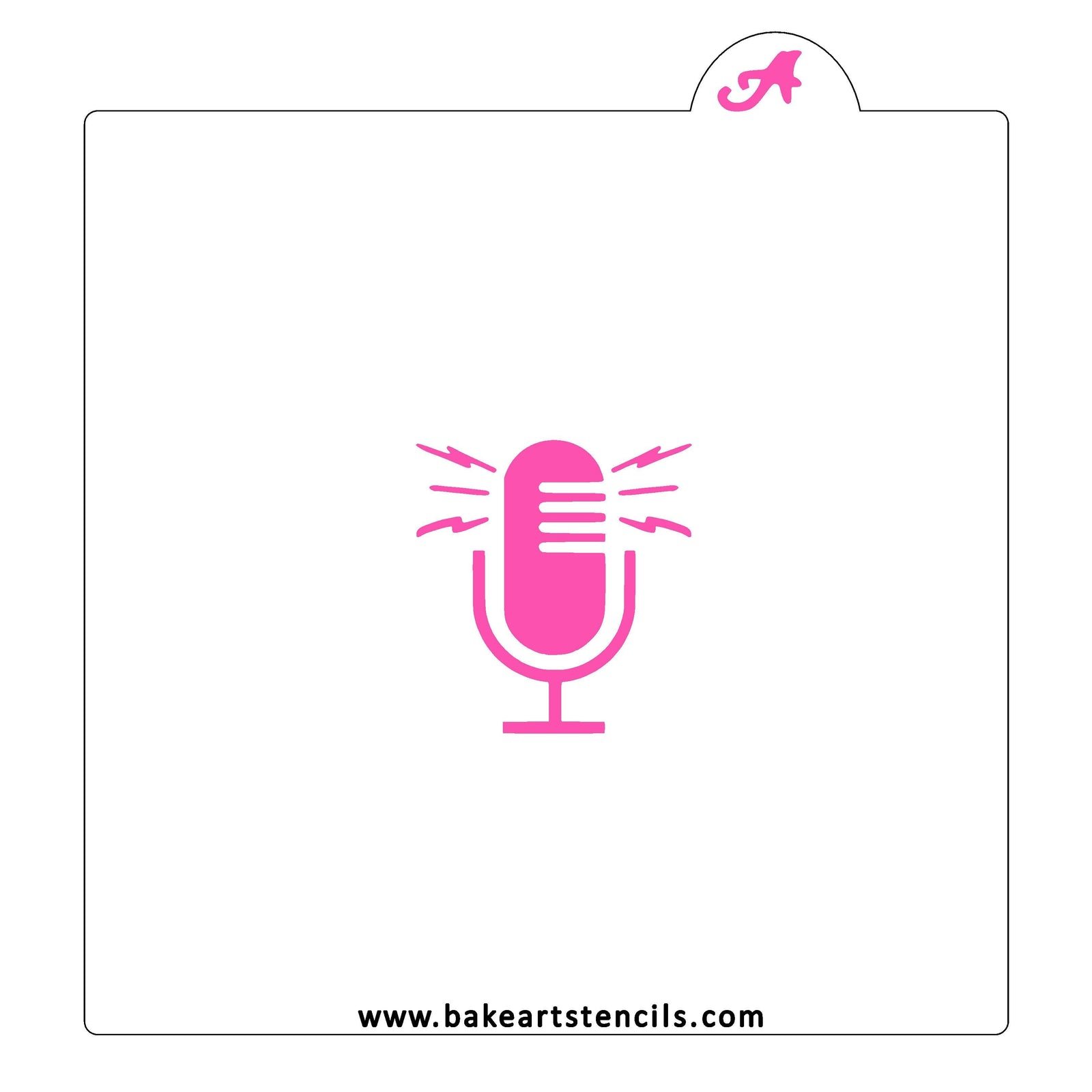 Radio Microphone Cookie Stencil bakeartstencil