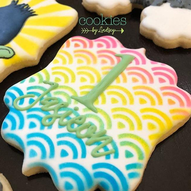 Rainbow Pattern Cookie Stencil - bakeartstencils