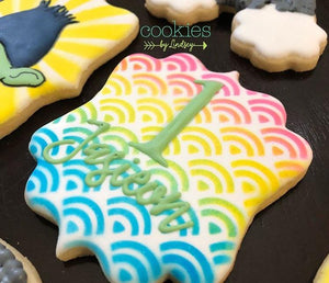Rainbow Pattern Cookie Stencil bakeartstencil
