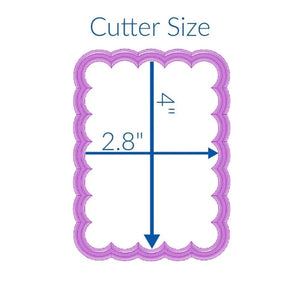 Rectangle Scalloped Cookie Cutter bakeartstencil