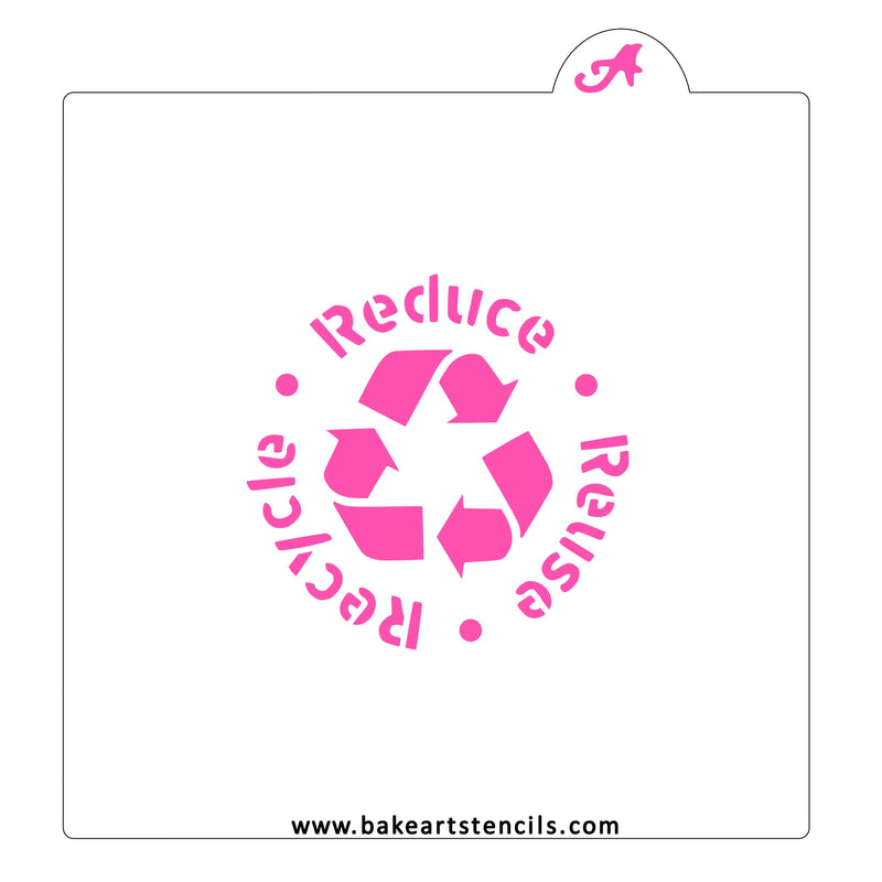 Reduce Reuse Recycle Stencil - bakeartstencils