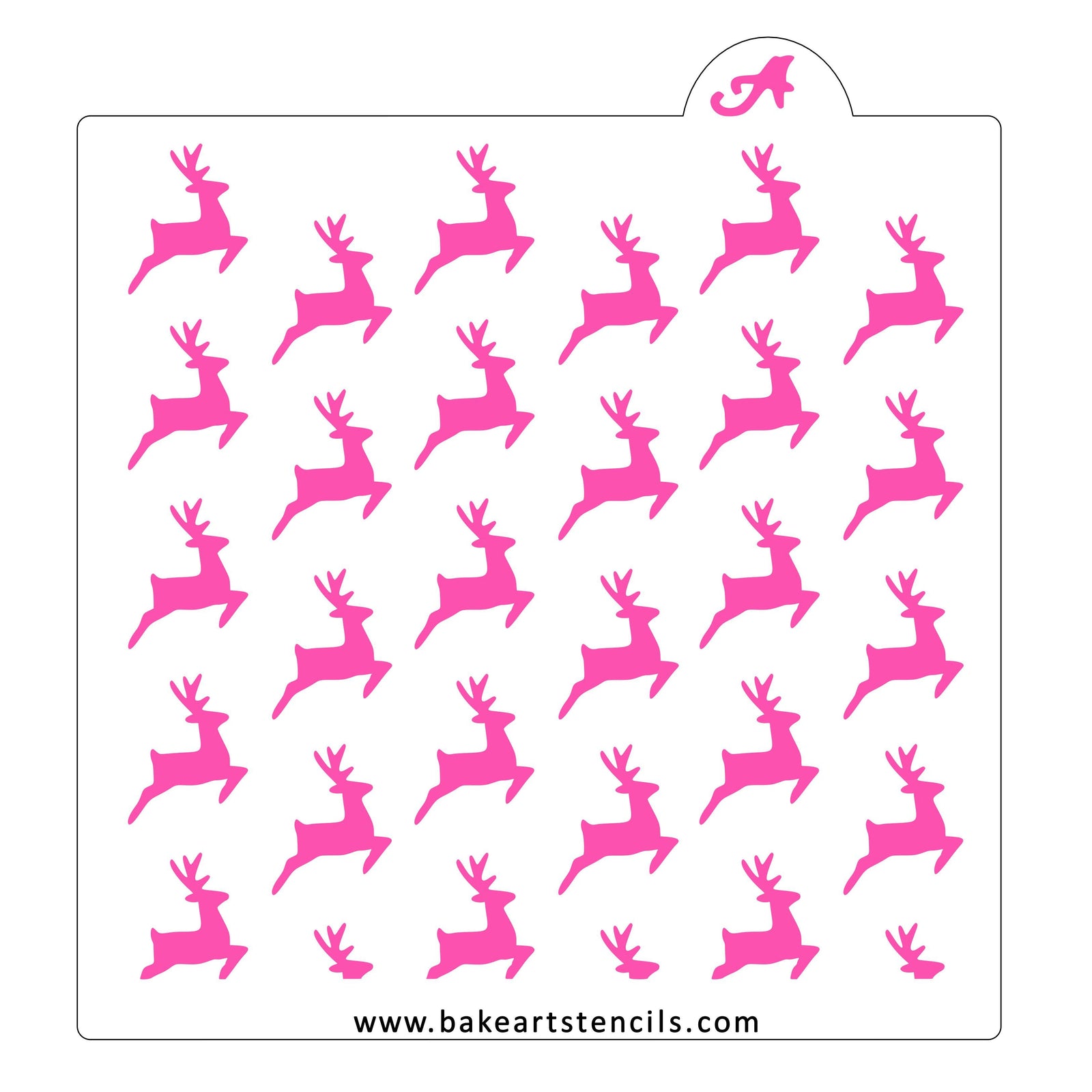 Reindeer Pattern Cookie Stencil bakeartstencil
