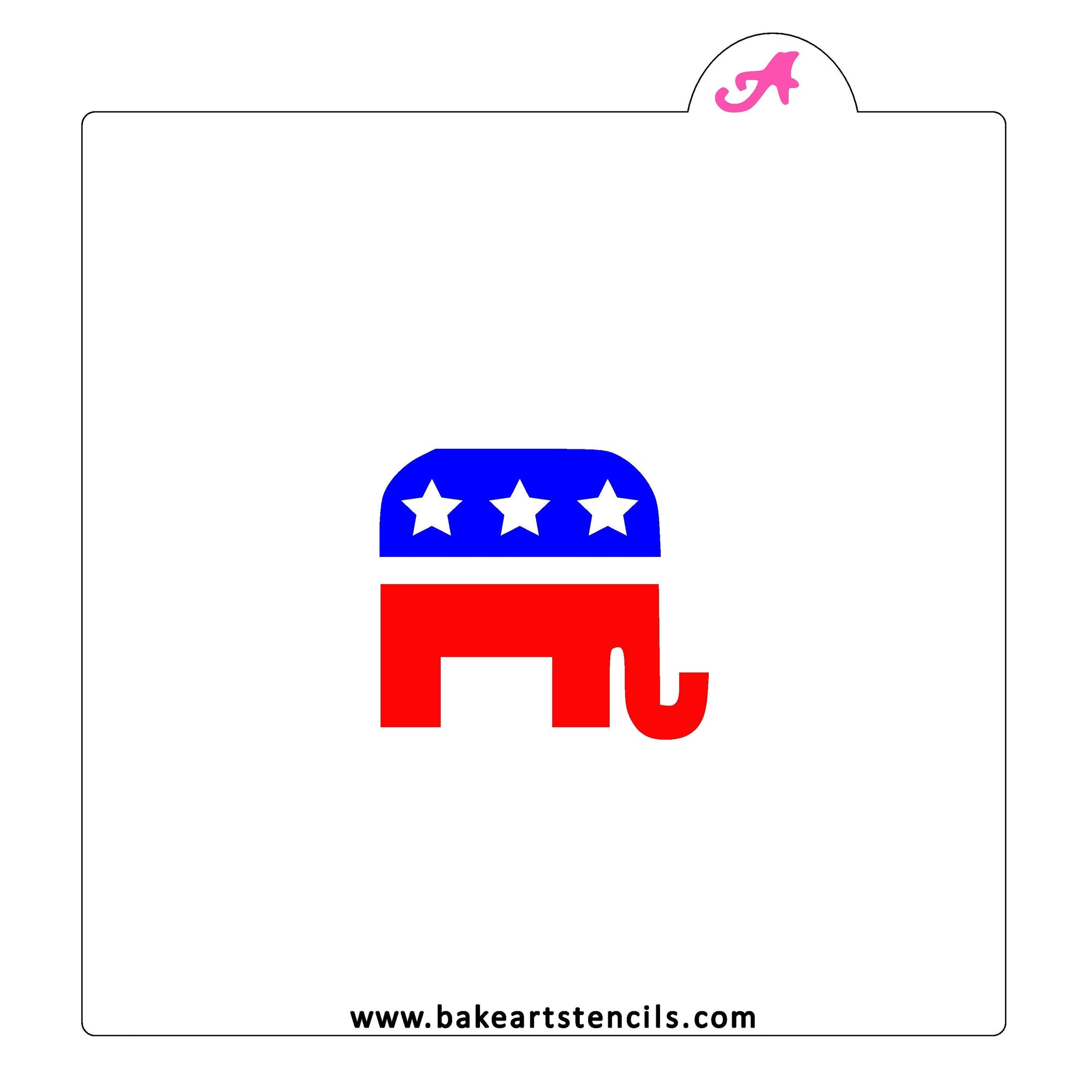 Republican Elephant Stencil Set bakeartstencil