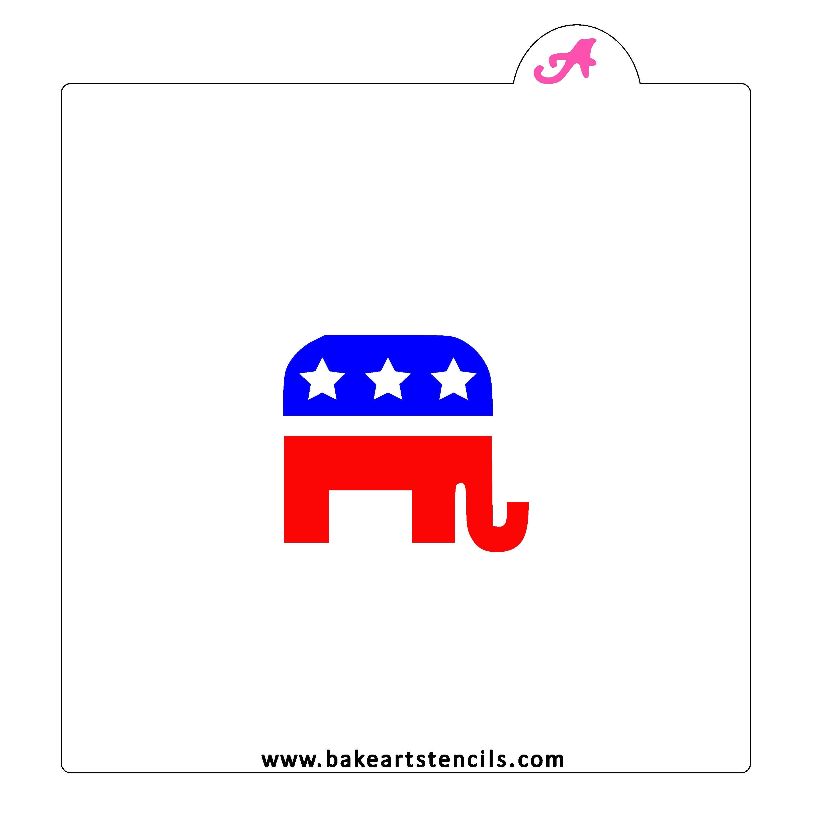 Republican Elephant Cookie Stencil | Political Stencil - bakeartstencils