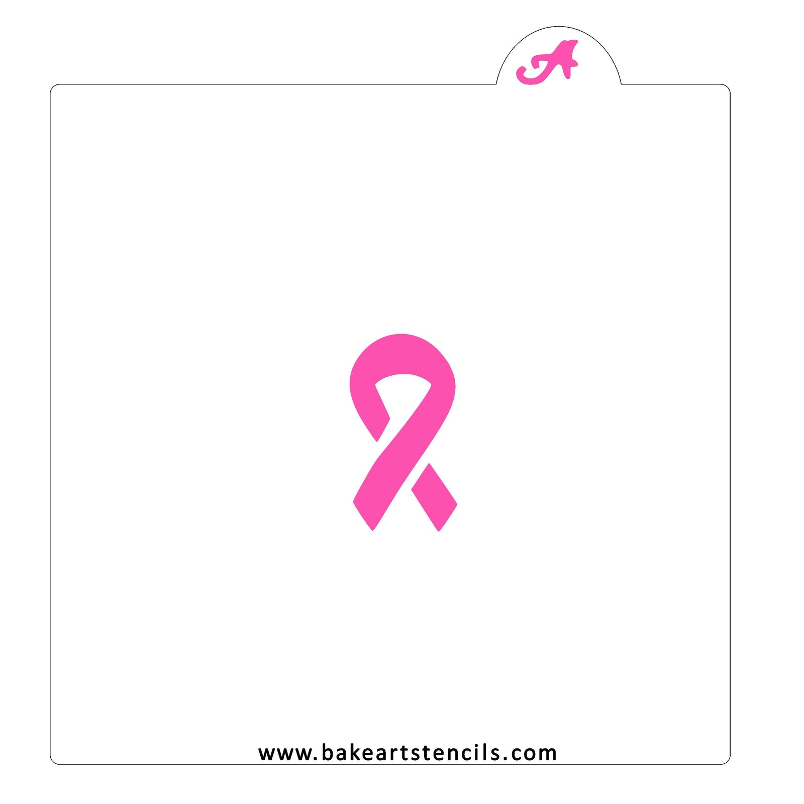 Ribbon Awareness Cookie Stencil bakeartstencil