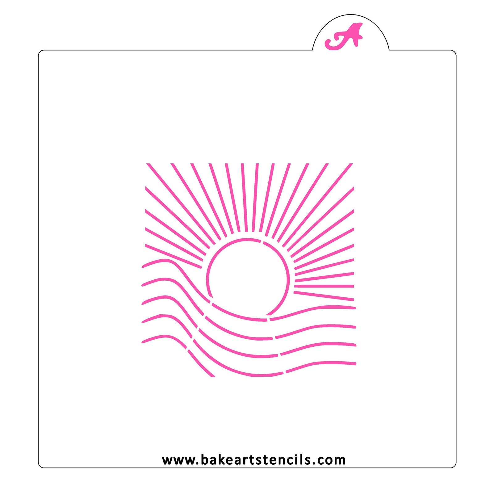 Rising Sun PYO Cookie Stencil bakeartstencils