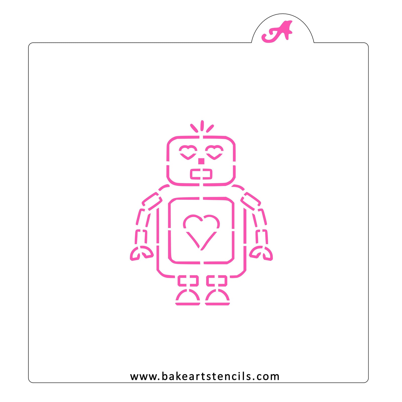 Robot Love PYO Stencil bakeartstencil
