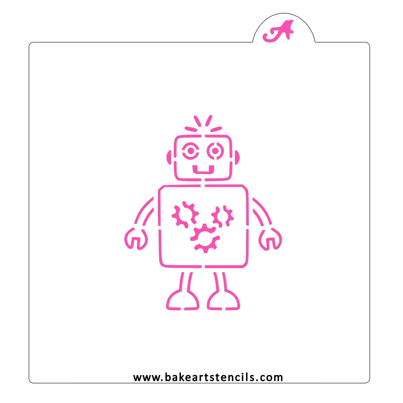 Robot PYO Cookie Stencil bakeartstencil