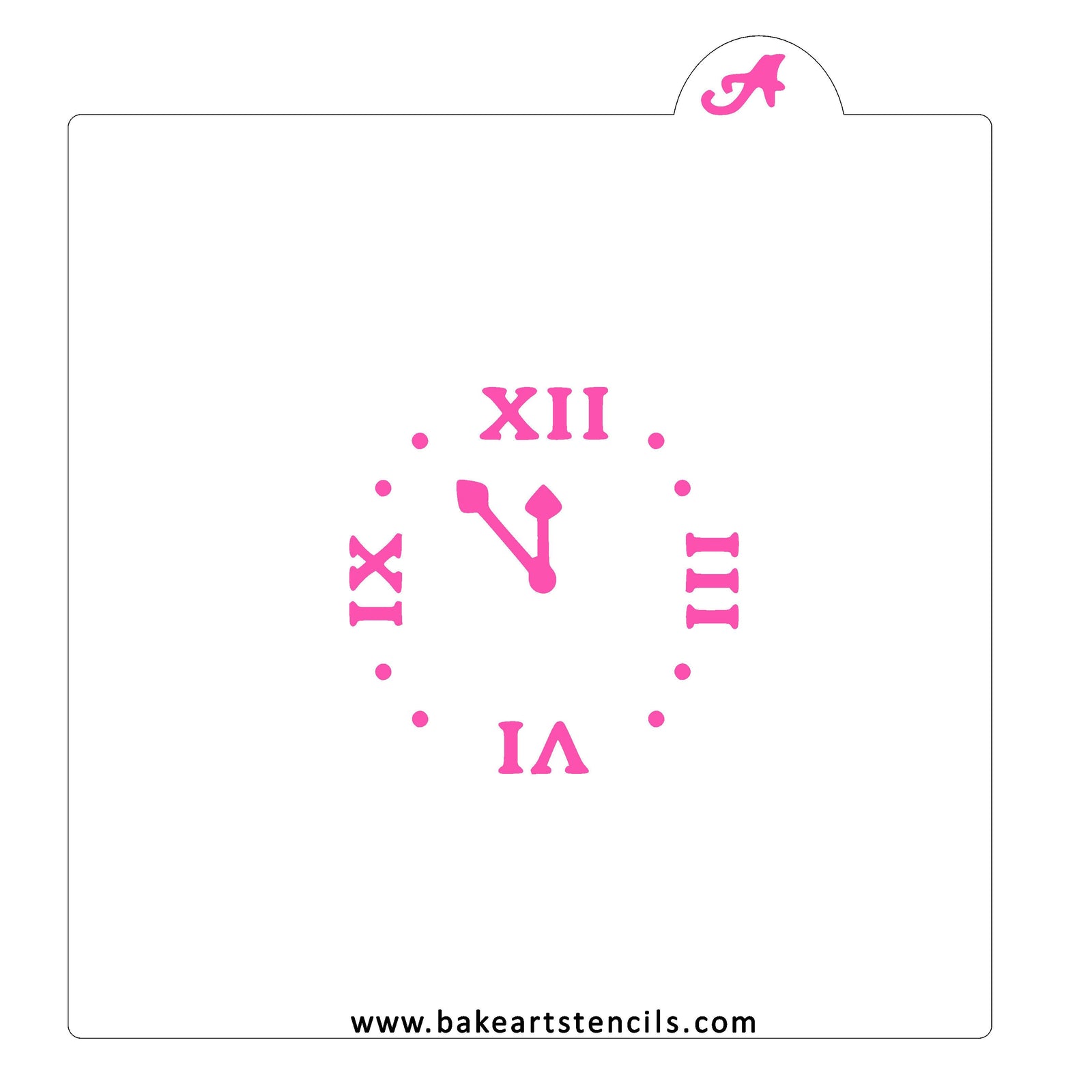 Roman Numeral Clock Stencil bakeartstencil