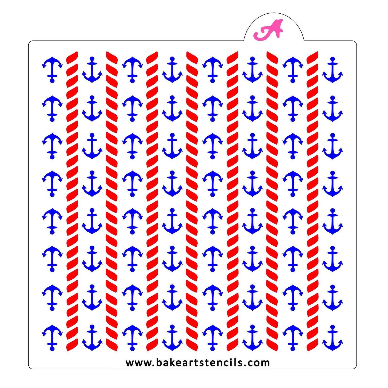 Rope and Anchor Cookie Stencil bakeartstencil