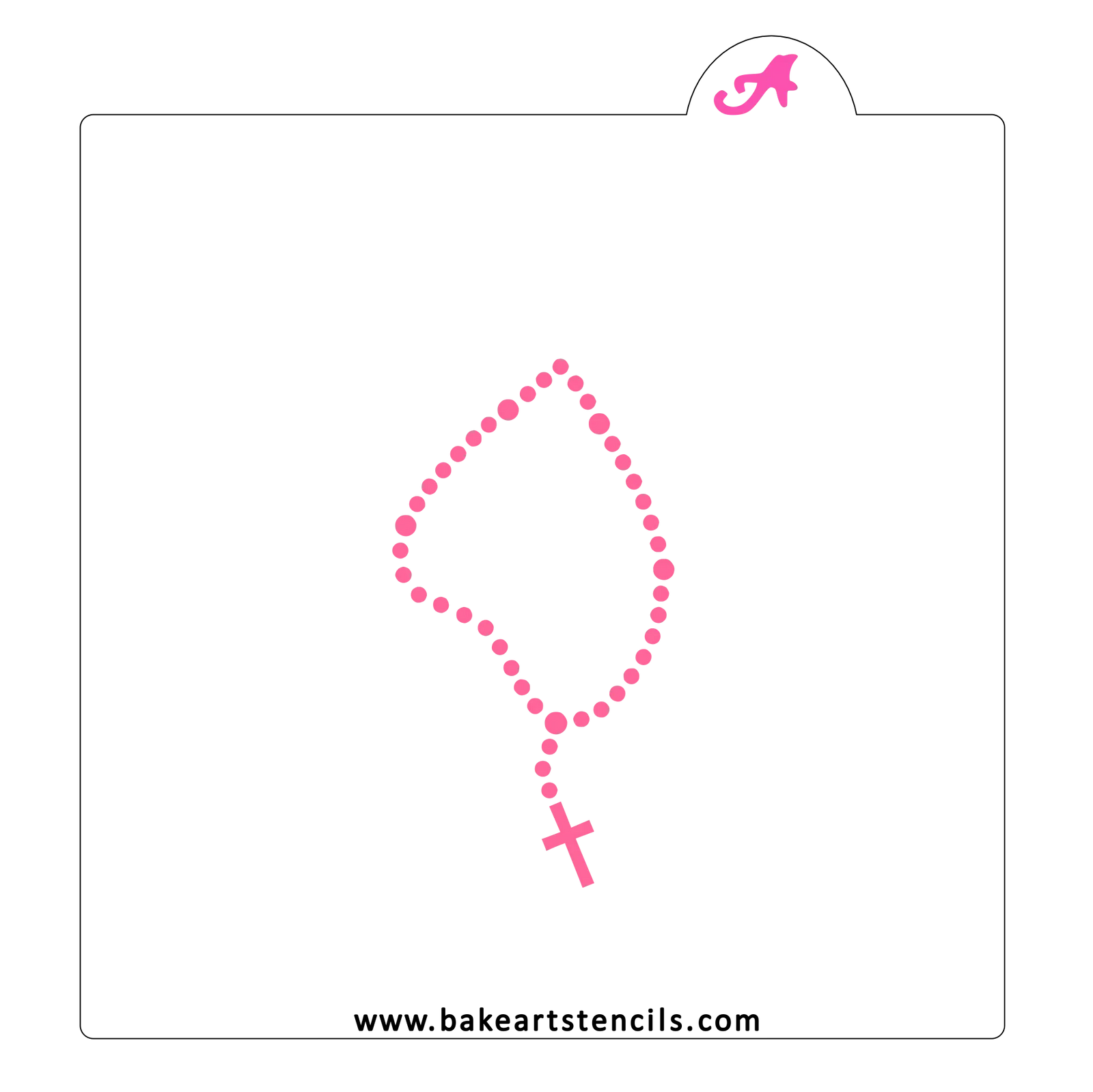 Rosary Beads Cookie Stencil bakeartstencil