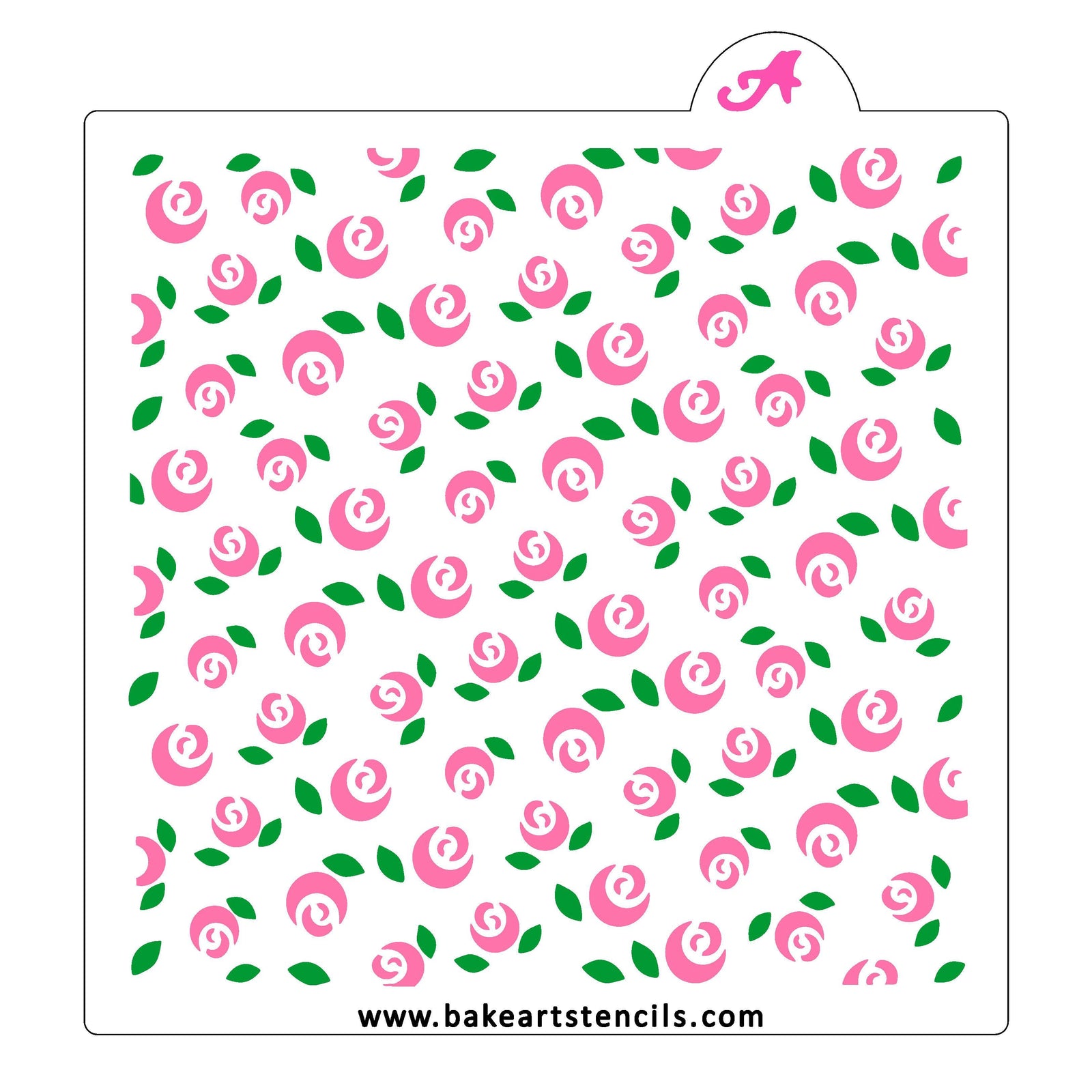 Rosy Rosebuds Cookie Stencil bakeartstencil