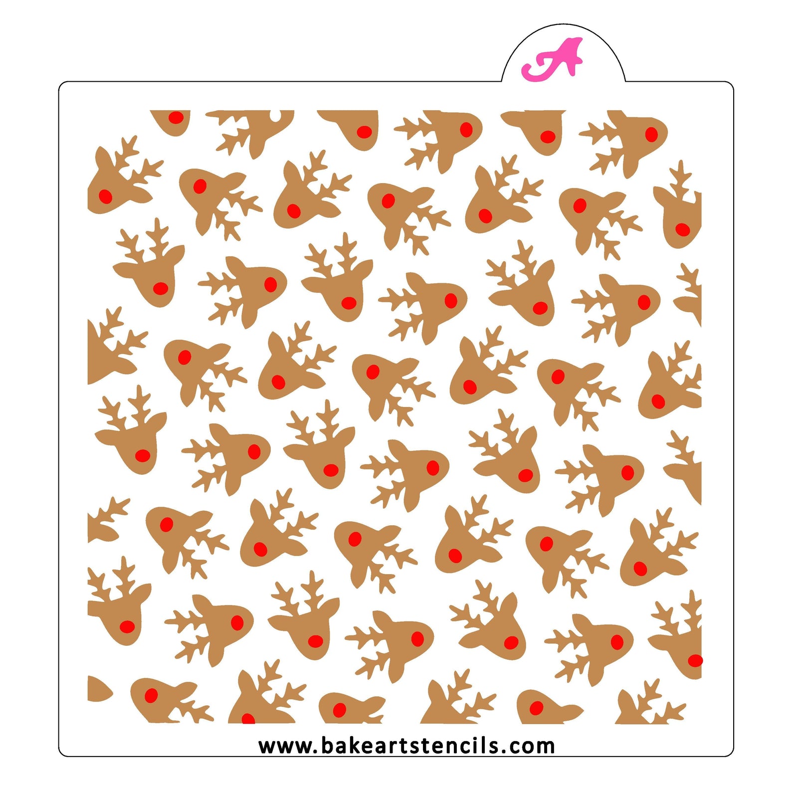 Rudolph Reindeer Pattern Stencil Set bakeartstencil