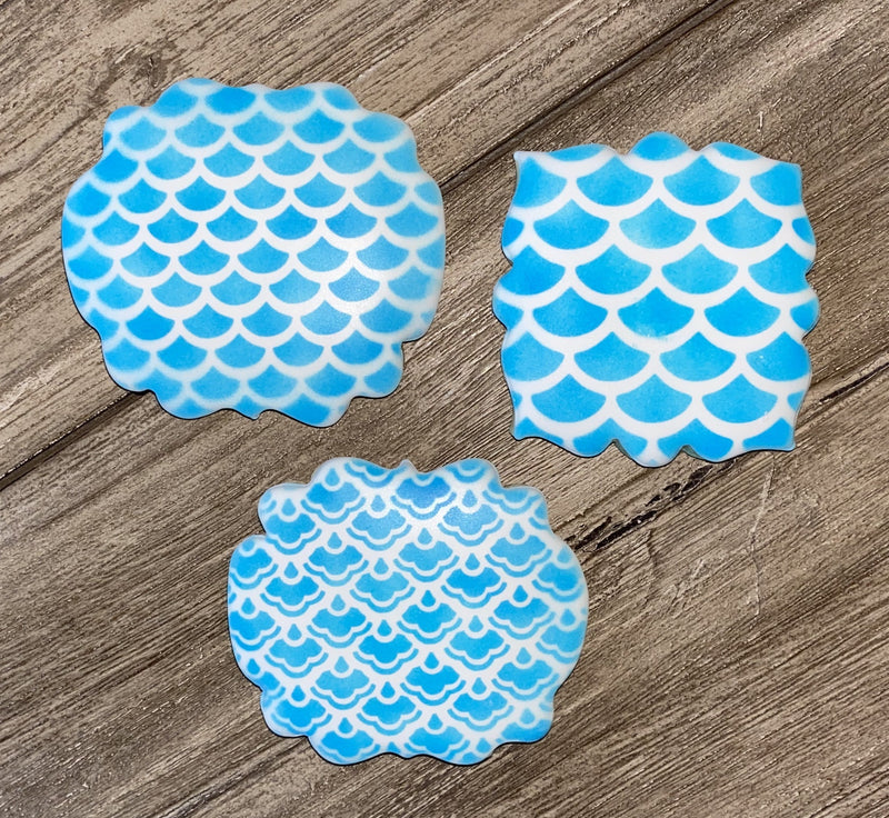 Ruffled Fish Scale Pattern Stencil - bakeartstencils