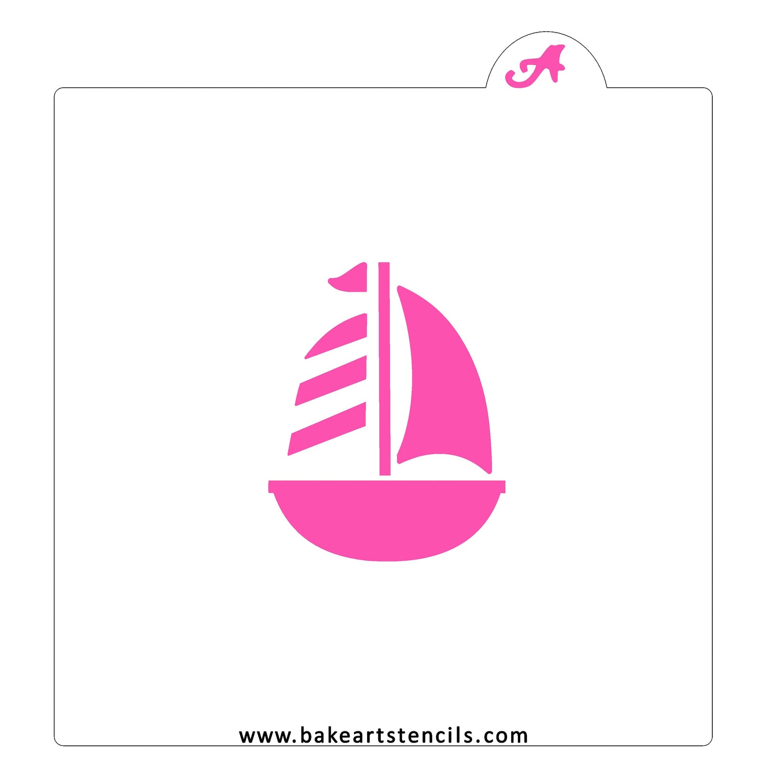 Sailboat Cookie Stencil bakeartstencil